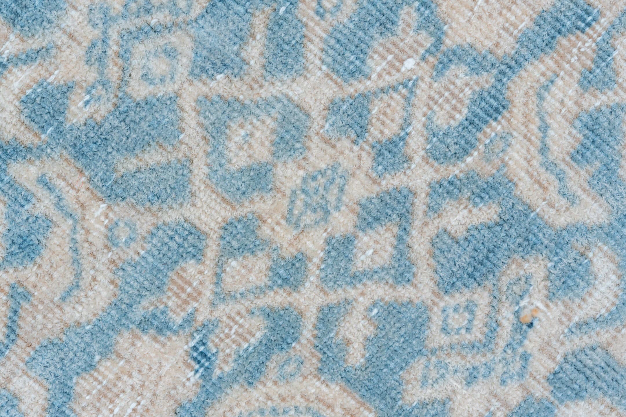 3' x 8' one-of-a-kind handmade vintage Tabriz runner rug. Color palette: sky blue, ivory, beige, taupe, light blue, gray