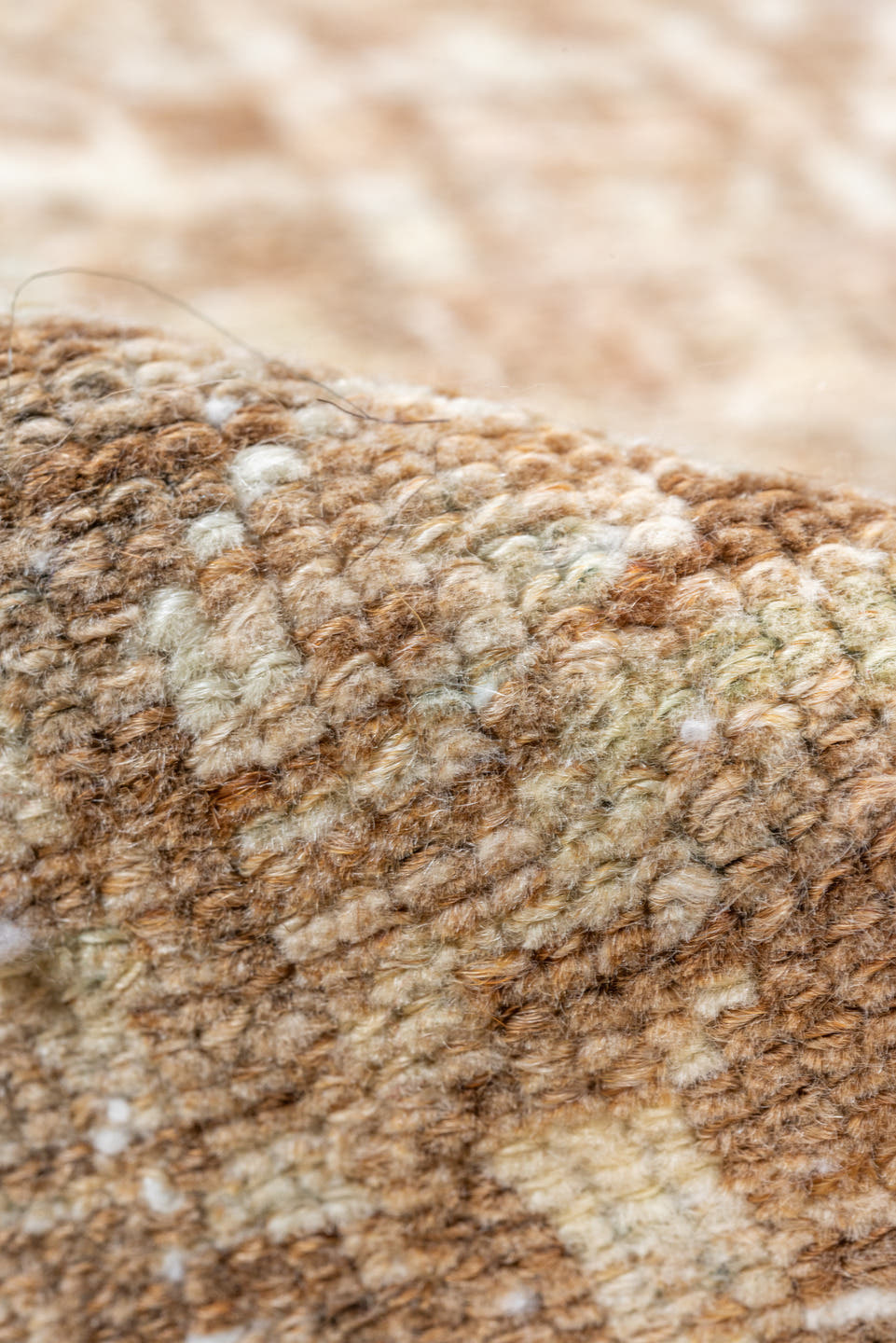 3' x 6' one-of-a-kind handmade vintage Malayer small size rug. Color palette: taupe, camel, ivory, light blue, sand, brown