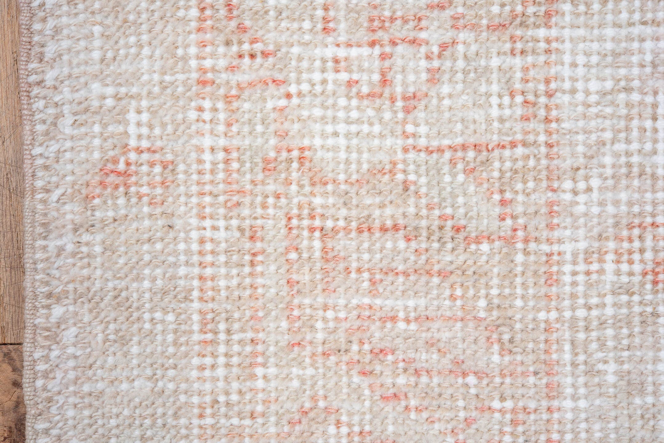 4' x 6' one-of-a-kind handmade vintage Oushak small size rug. Color palette: ivory, blush, taupe, pewter, cream, rose, pink