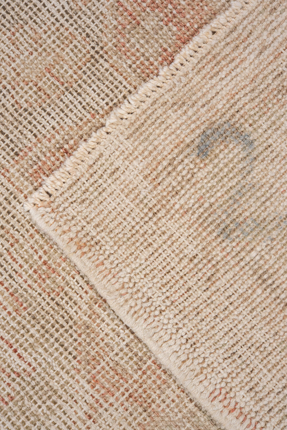 6' x 10' one-of-a-kind handmade vintage Oushak large size rug. Color palette: ivory, blush, taupe, beige, sand, pale rose