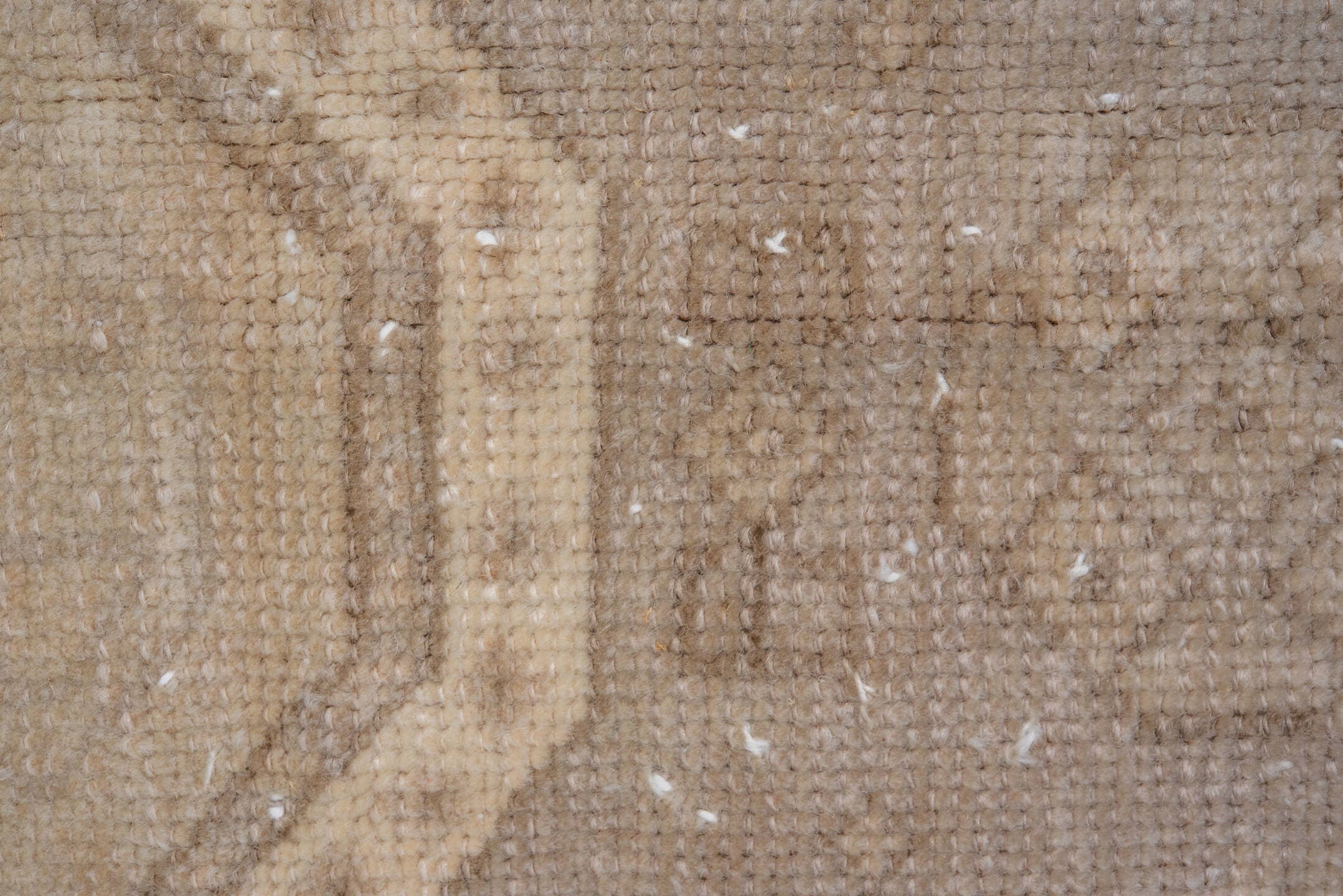6' x 10' one-of-a-kind handmade vintage Derband large size rug. Color palette: beige, ivory, taupe, camel, sand, light brown