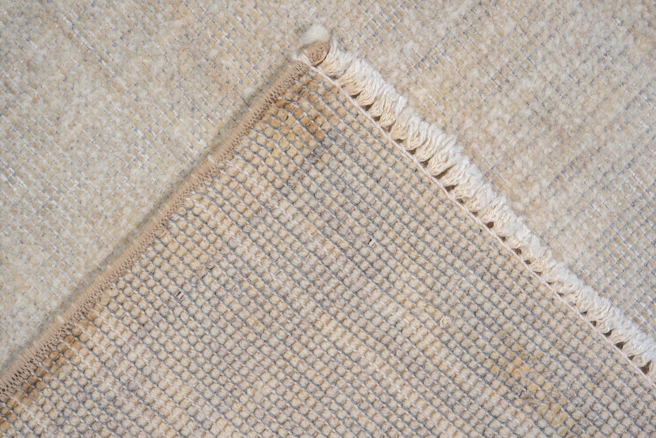 7' x 10' one-of-a-kind handmade vintage Oushak large size rug. Color palette: ivory, cream, beige, taupe, pale gray, gray