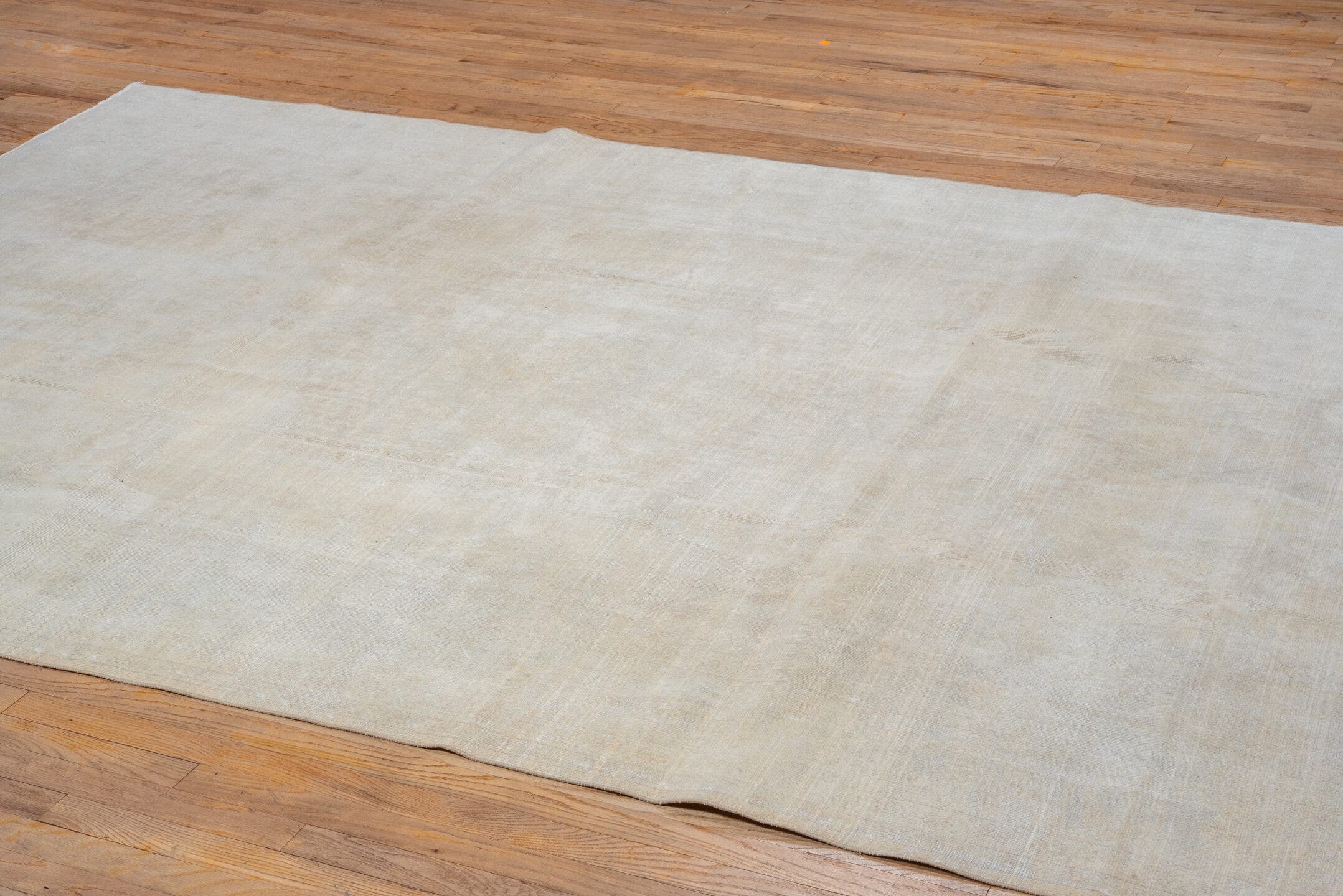 7' x 10' one-of-a-kind handmade vintage Oushak large size rug. Color palette: ivory, cream, beige, taupe, pale gray, gray