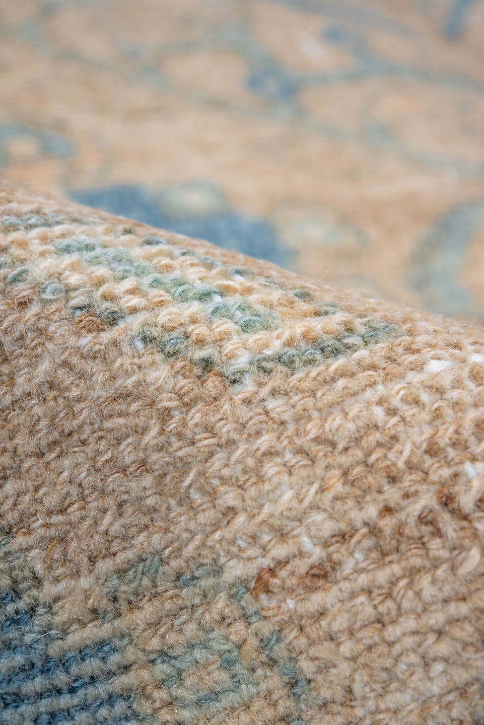 4' x 7' one-of-a-kind handmade vintage Malayer rug. Color palette: beige, sky blue, ivory, tan, camel, light blue