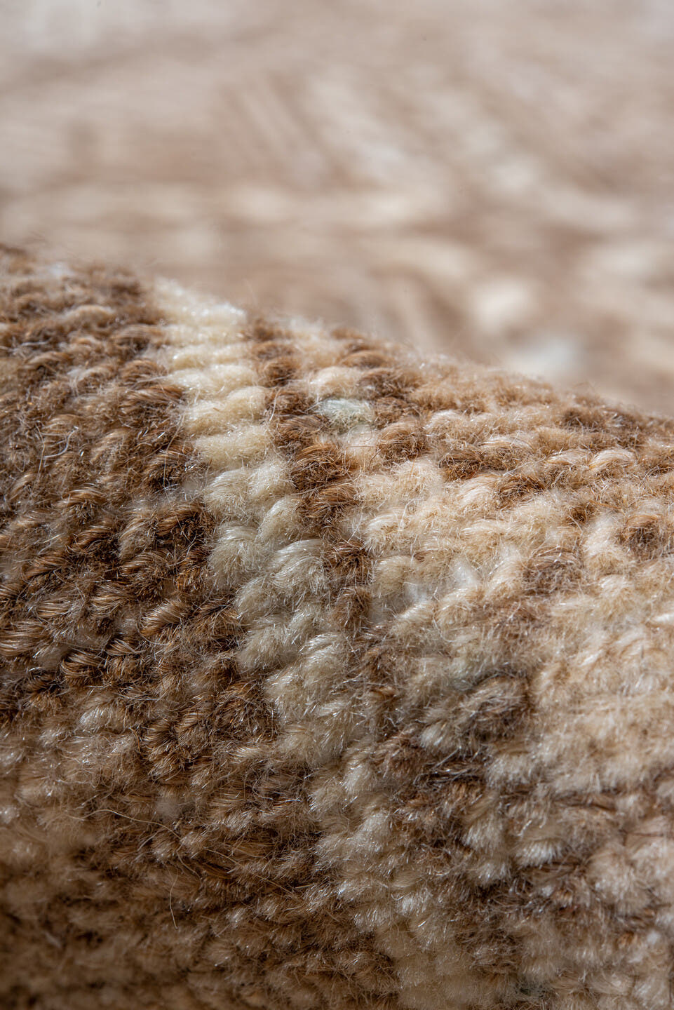 5' x 10' one-of-a-kind handmade vintage Baktiary medium size rug. Color palette: camel, ivory, taupe, brown, sky_blue, beige