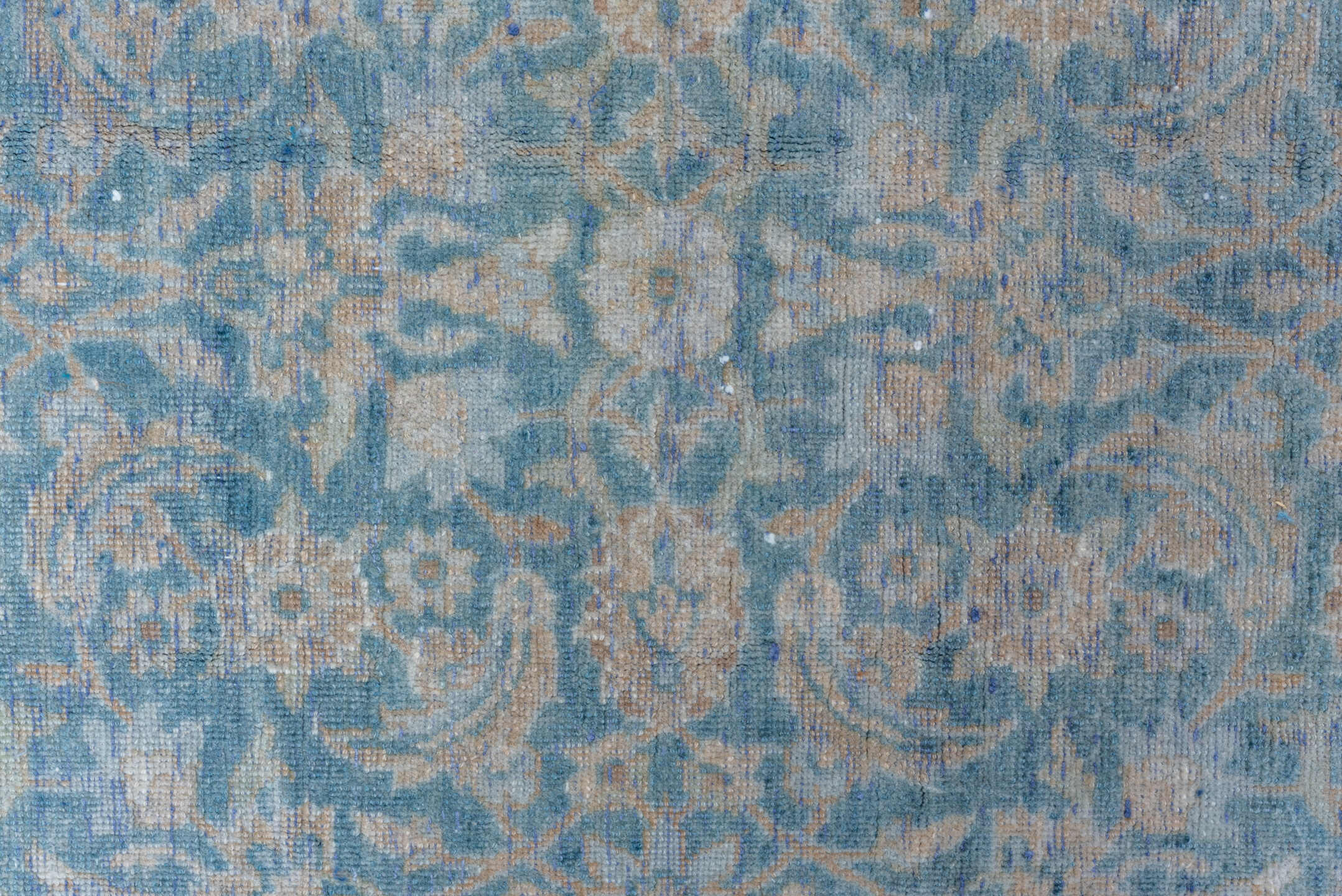 12' x 19' one-of-a-kind handmade vintage Tabriz oversize rug. Color palette: pale blue, ivory, blush, sky blue, cream