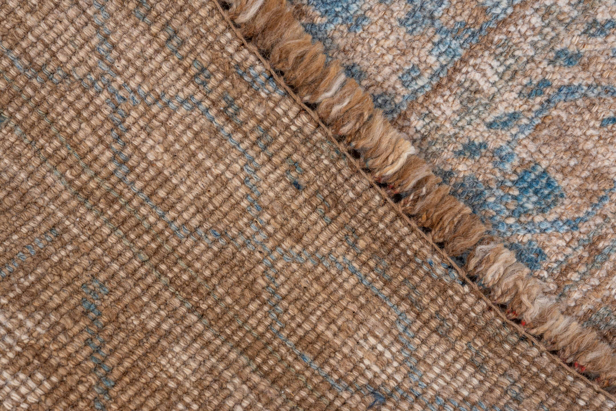 6' x 10' one-of-a-kind handmade vintage Shiraz large size rug. Color palette: ivory, sky blue, taupe, beige, slate, camel