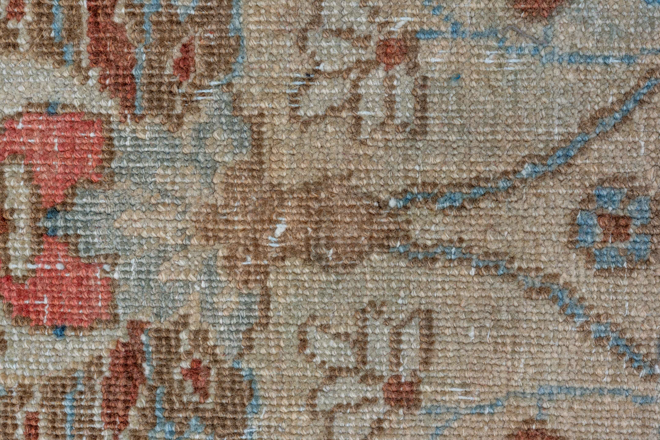8' x 11' one-of-a-kind handmade vintage Tabriz large size rug. Color palette: ivory, blue, taupe, rust, sky_blue, cream