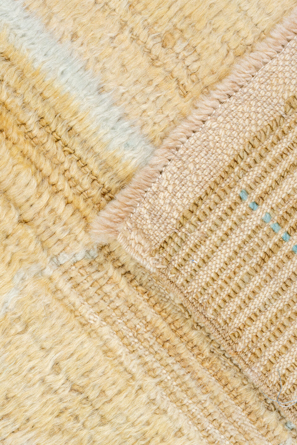 8' x 12' one-of-a-kind handmade vintage Anr large size rug. Color palette: camel, ivory, beige, taupe, gray