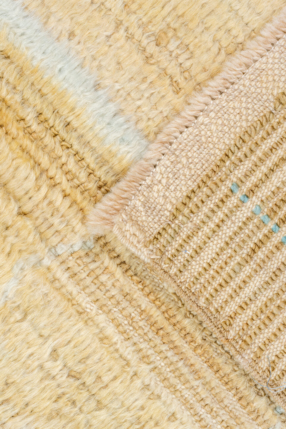 8' x 12' one-of-a-kind handmade vintage Anr large size rug. Color palette: camel, ivory, beige, taupe, gray