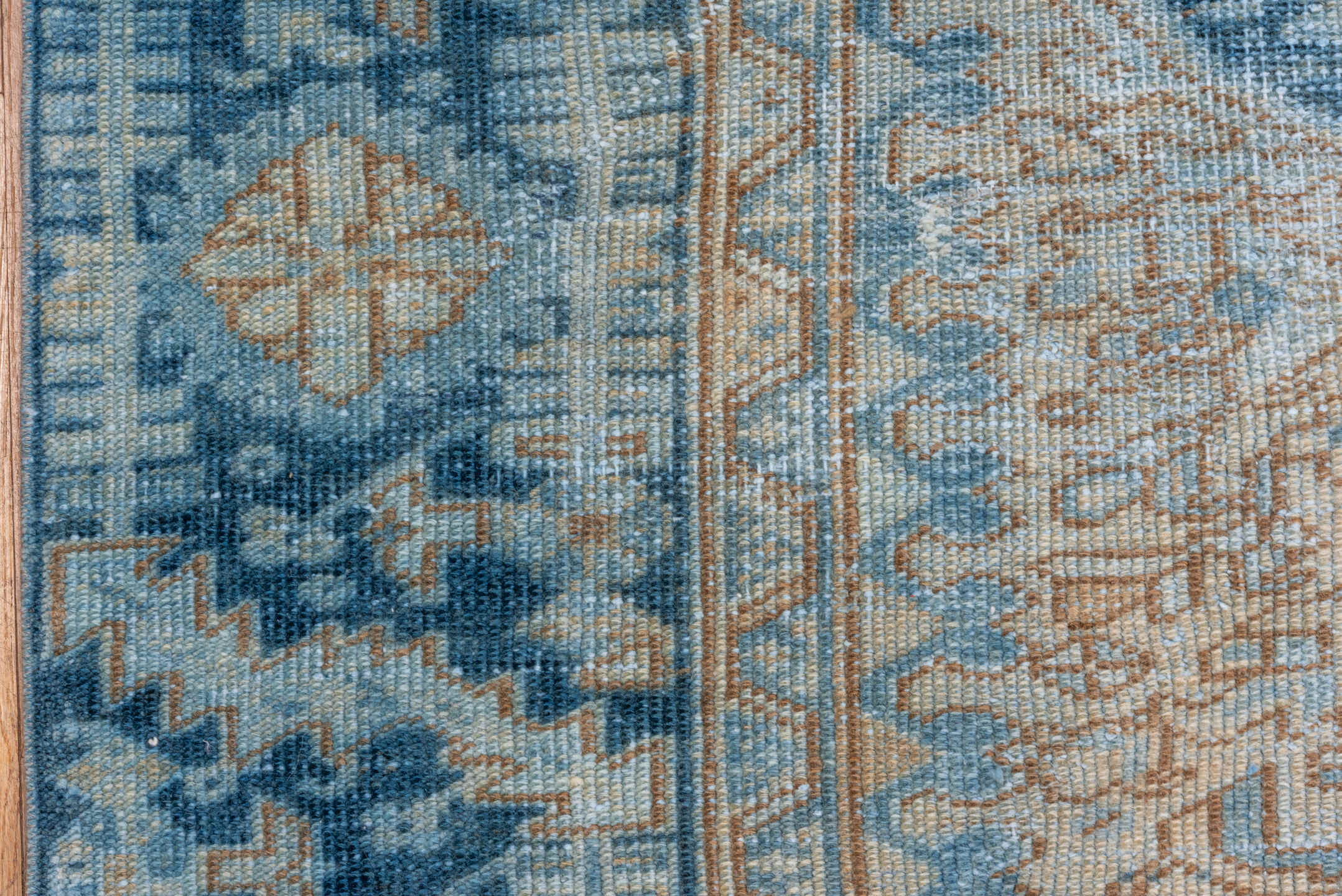 7' x 11' one-of-a-kind handmade vintage Heriz large size rug. Color palette: blue, dark gray, gainsboro, gray, light blue