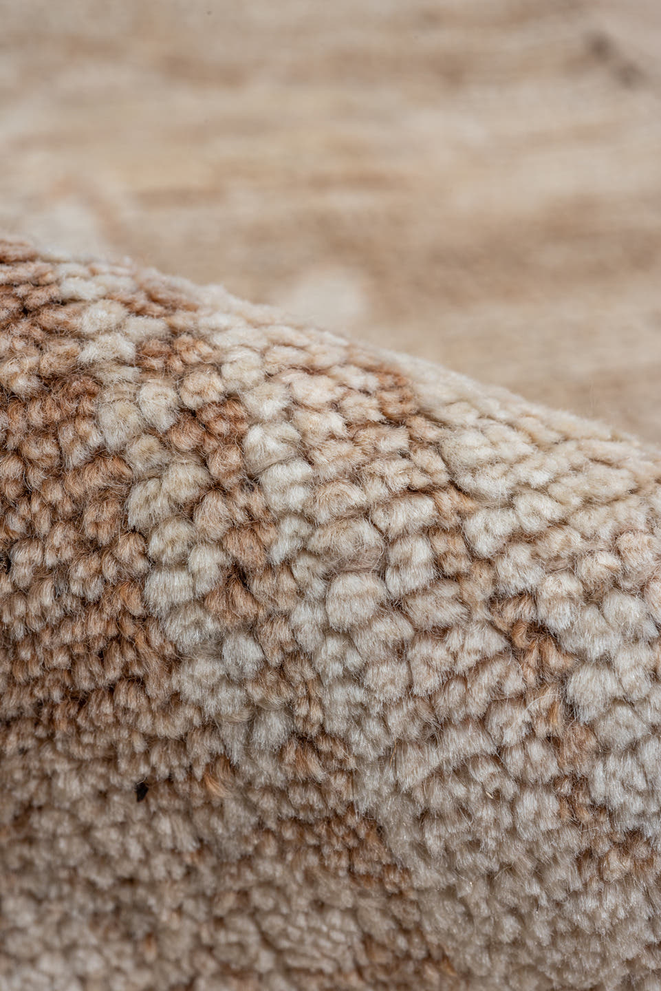 7' x 9' one-of-a-kind handmade vintage Oushak rug. Color palette: ivory, taupe, beige, blush, camel, cream, gray, pink