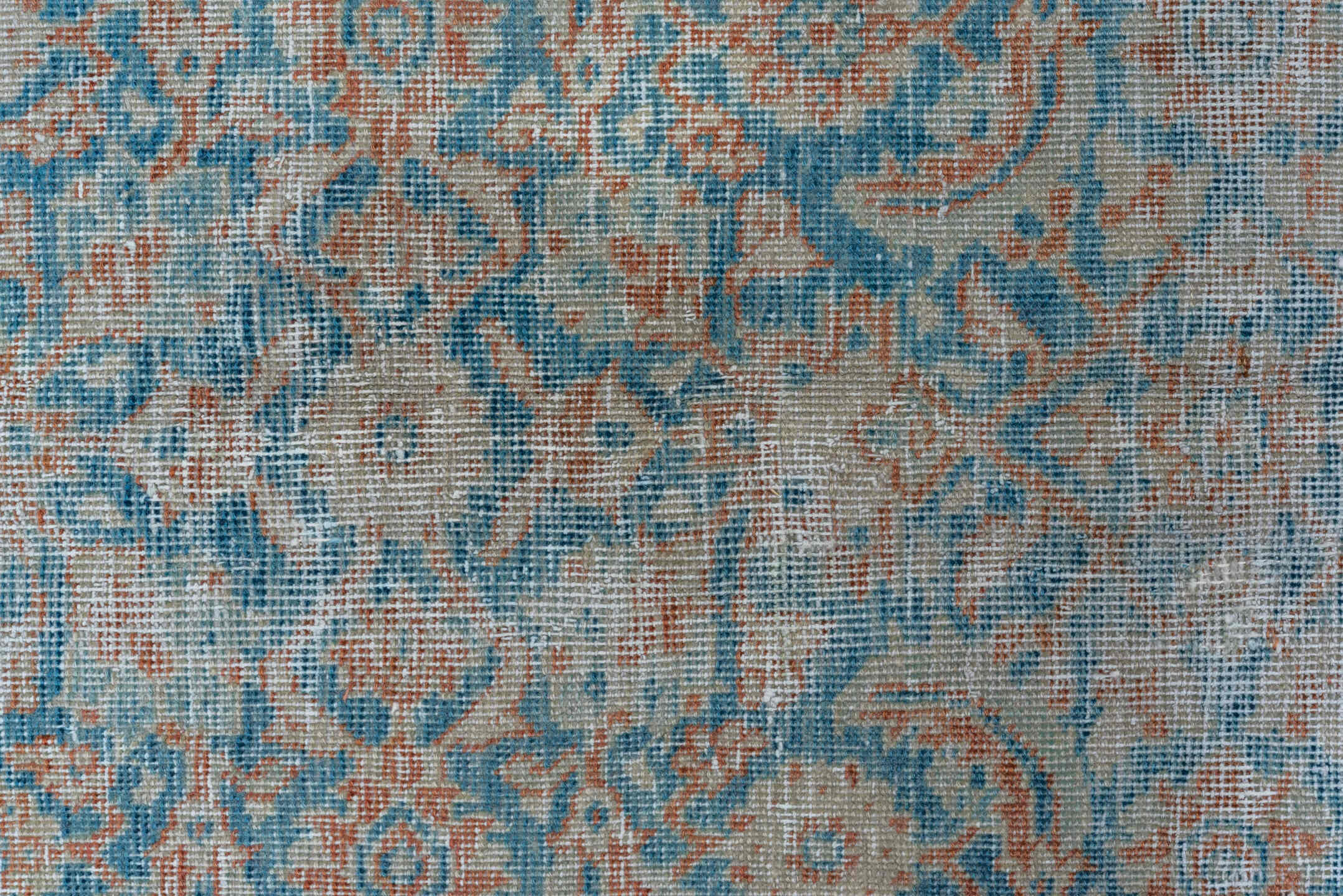 8' x 10' one-of-a-kind handmade vintage Tabriz large size rug. Color palette: sky blue, ivory, blush, taupe, slate, rose