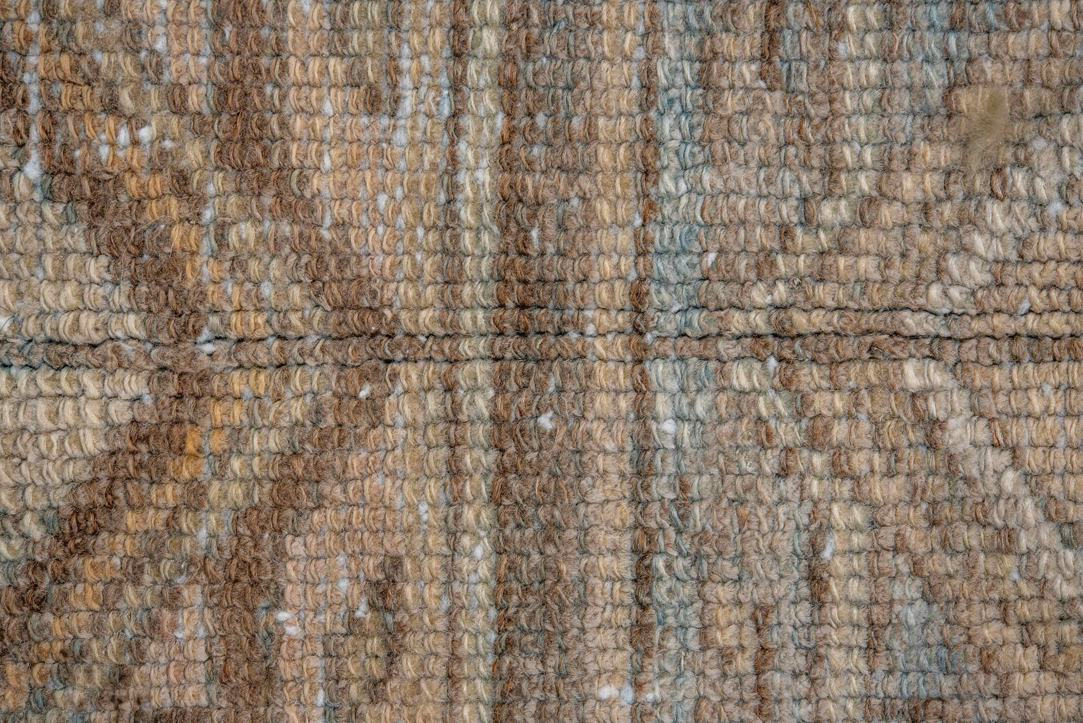 3' x 6' one-of-a-kind handmade vintage Baktiary small size rug. Color palette: taupe, ivory, sky blue, camel, brown, sand