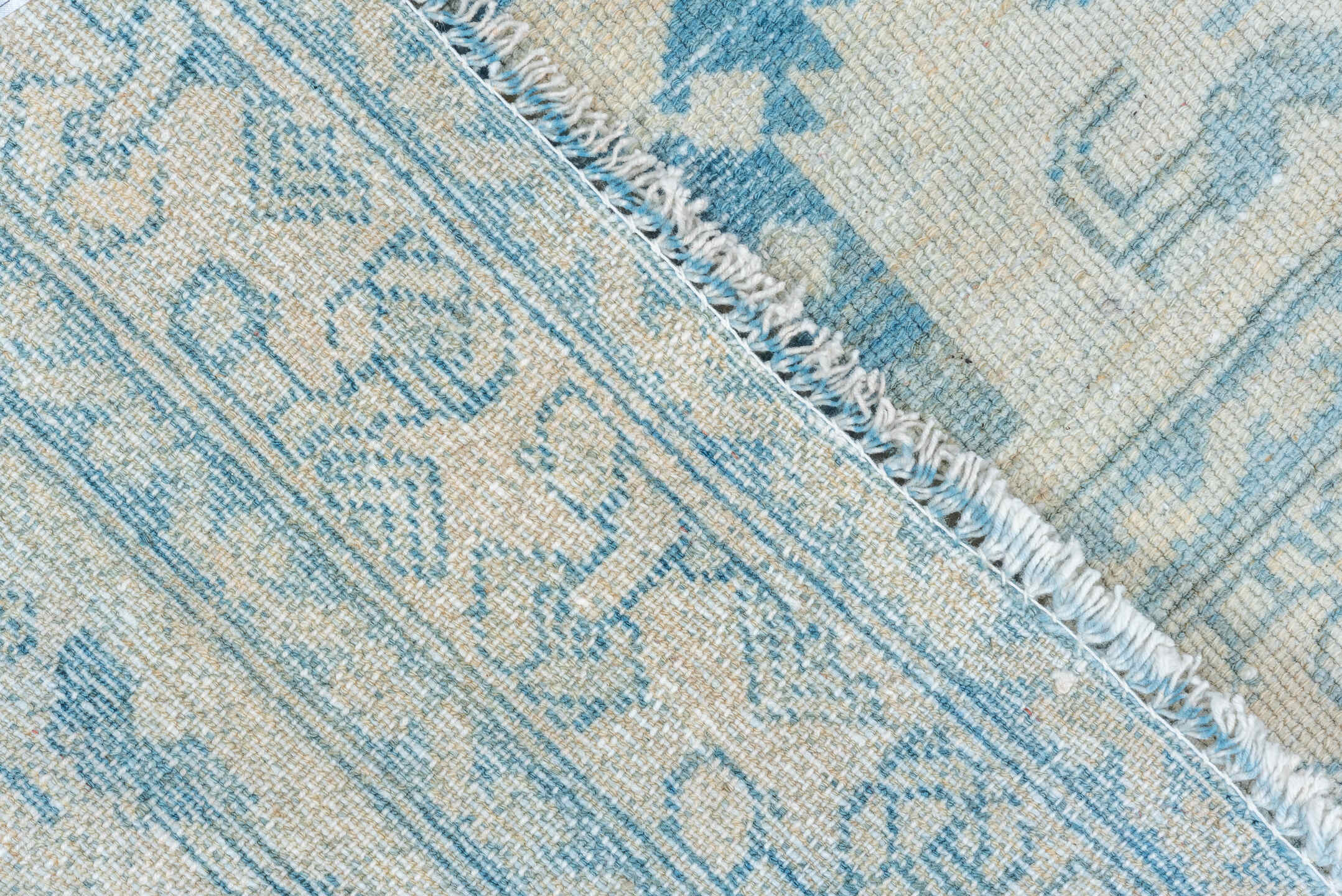 3' x 6' one-of-a-kind handmade vintage Malayer small size rug. Color palette: ivory, sky blue, powder blue, ice blue