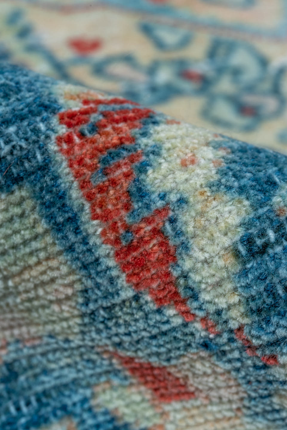 4' x 6' one-of-a-kind handmade vintage Malayer small size rug. Color palette: blue, ivory, sky_blue, rust, coral, cream