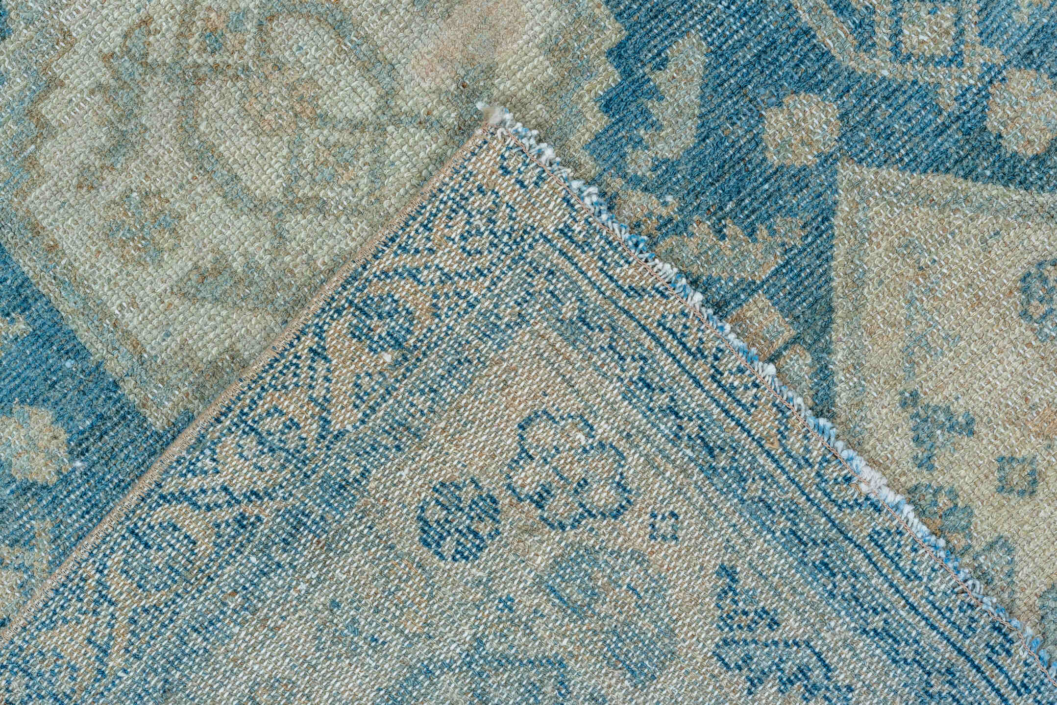 3' x 5' one-of-a-kind handmade vintage Malayer small size rug. Color palette: arapawa, blue, gray, light gray, off-white