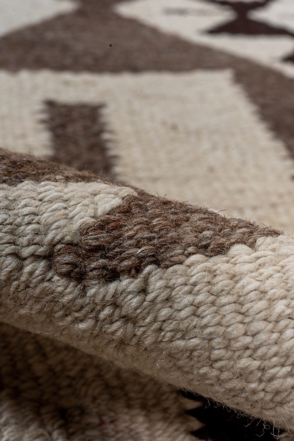 2' x 10' one-of-a-kind handmade vintage Kilim runner rug. Color palette: ivory, brown, taupe, beige, gray