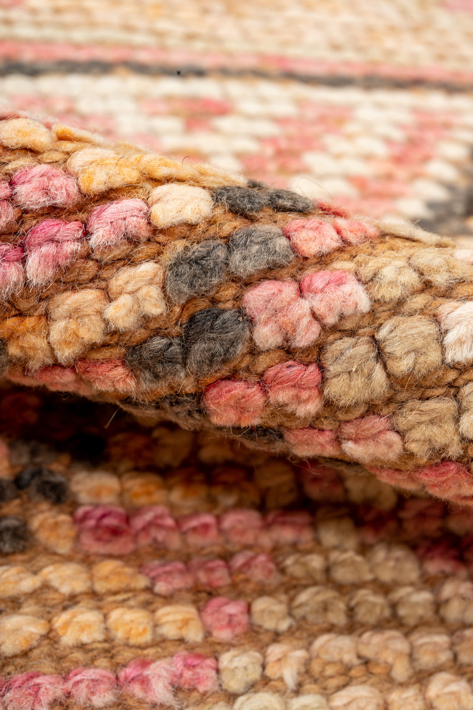 2' x 10' one-of-a-kind handmade vintage Oushak runner rug. Color palette: coral, ivory, blush, camel, charcoal, taupe, rose