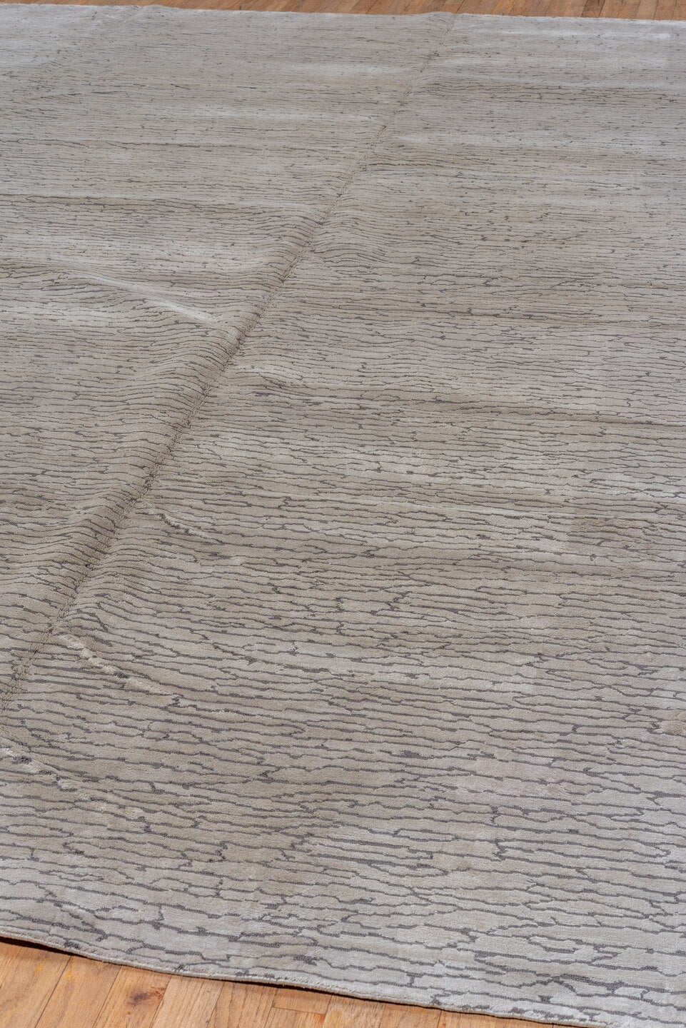 10' x 14' one-of-a-kind handmade vintage Silk large size rug. Color palette: dark gray, dim gray, gainsboro, gray