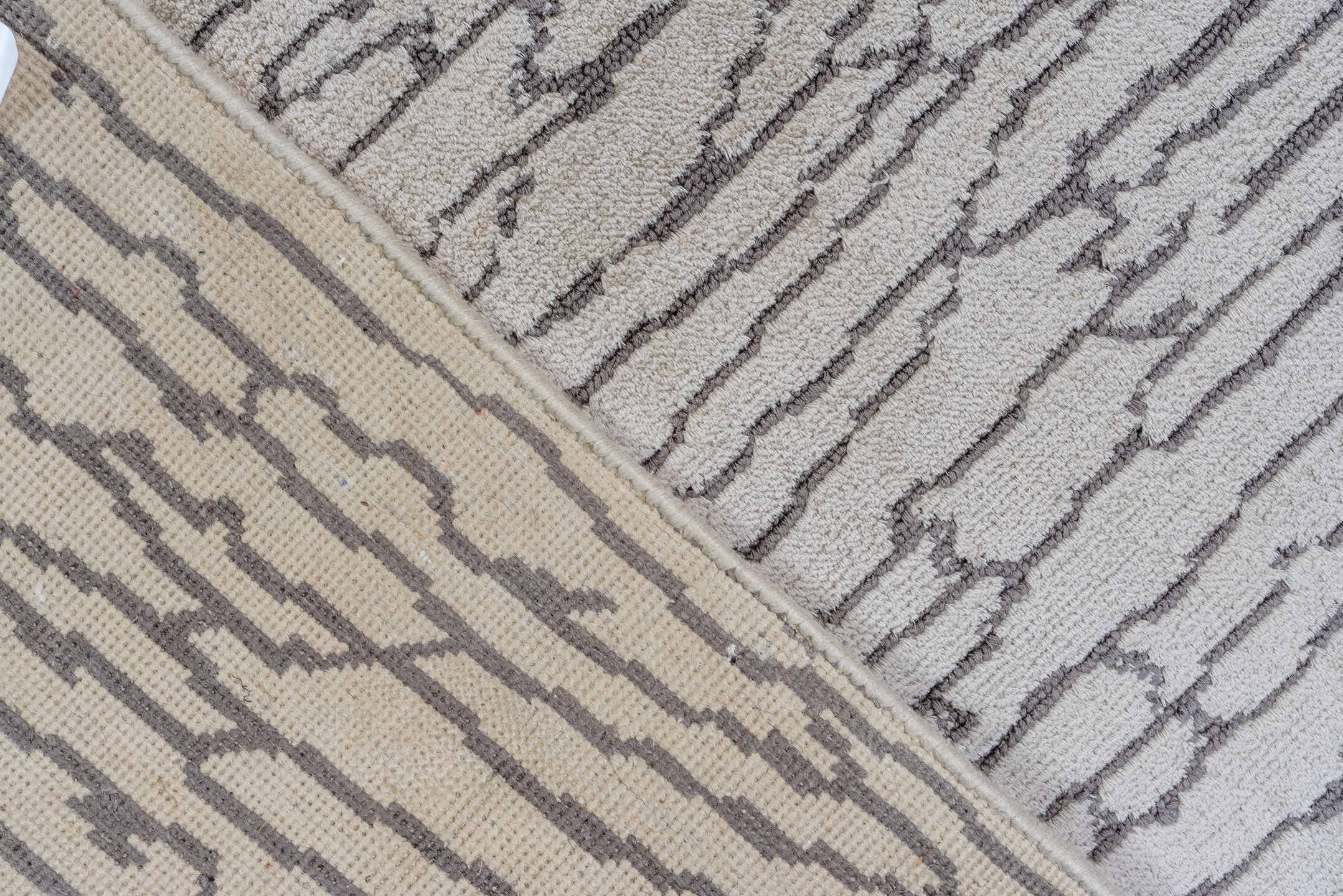 10' x 14' one-of-a-kind handmade vintage Silk large size rug. Color palette: ivory, charcoal, taupe, silver, gray, black