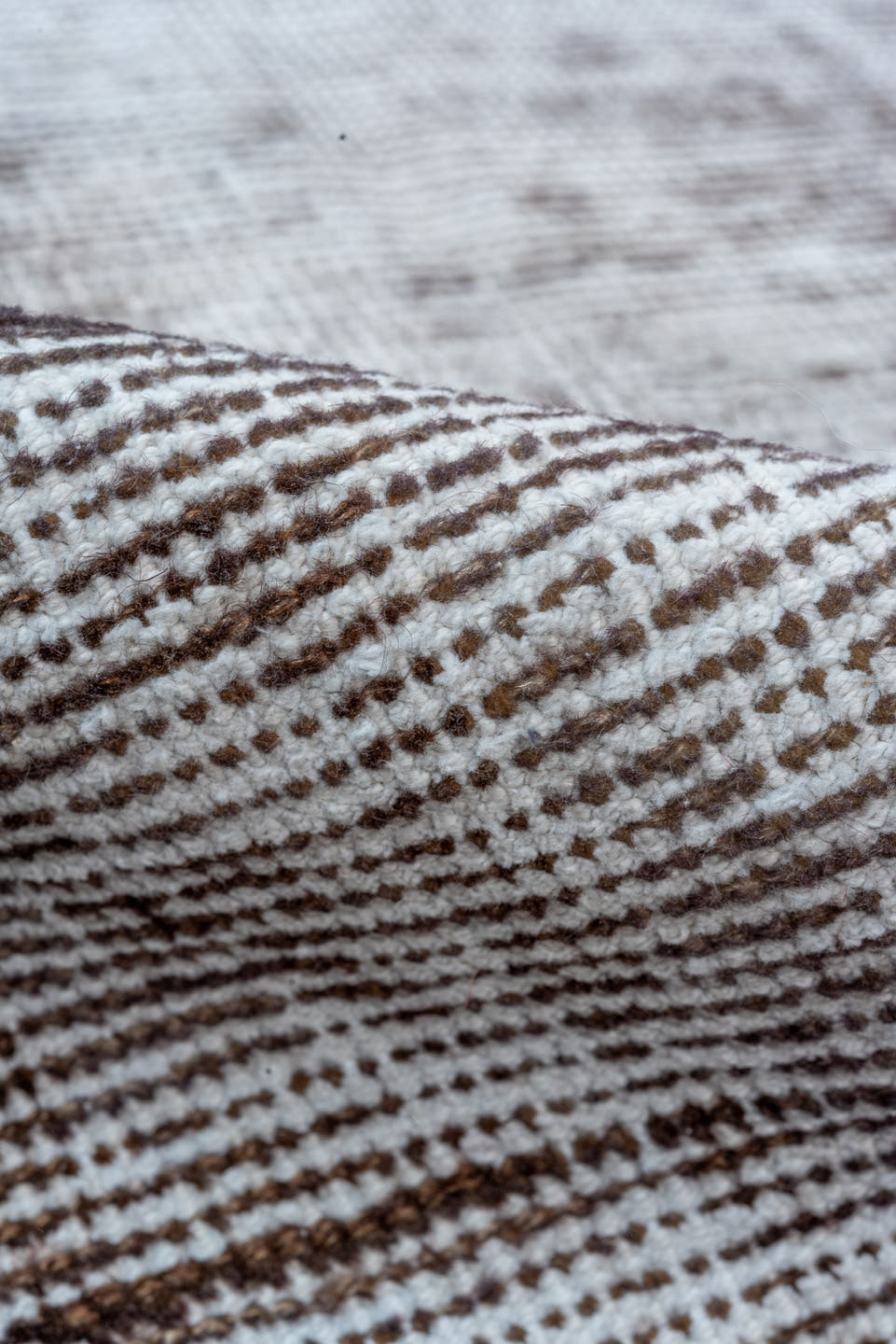 3' x 10' one-of-a-kind handmade vintage Overdyed runner rug. Color palette: taupe, ivory, brown, beige, gray