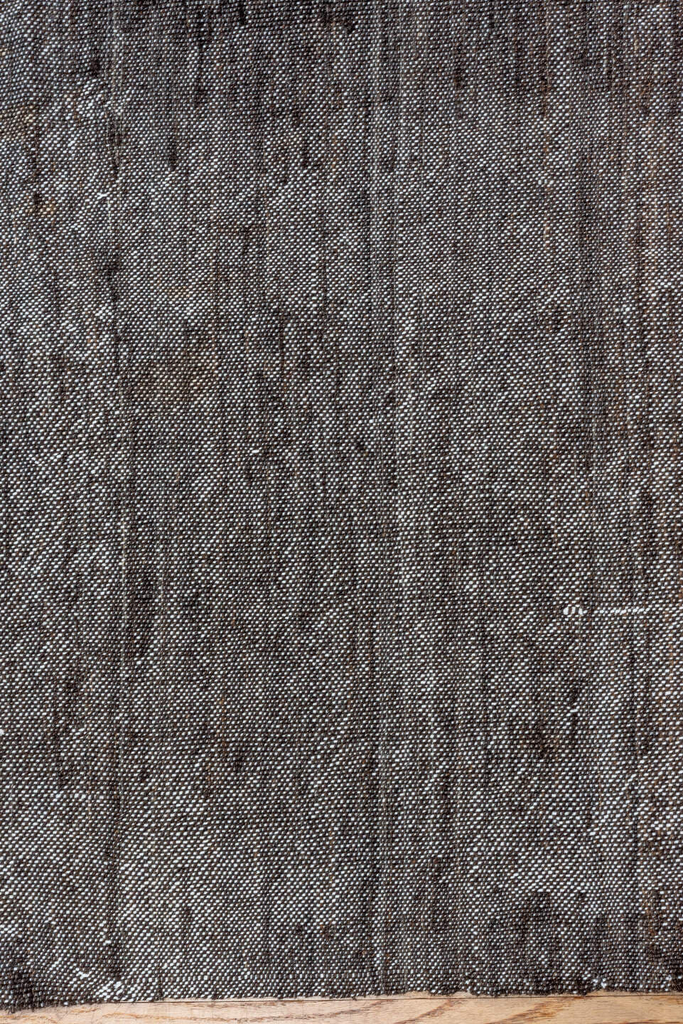 6' x 9' one-of-a-kind handmade vintage Kilim medium size rug. Color palette: charcoal, slate, ivory, taupe, ebony, gray