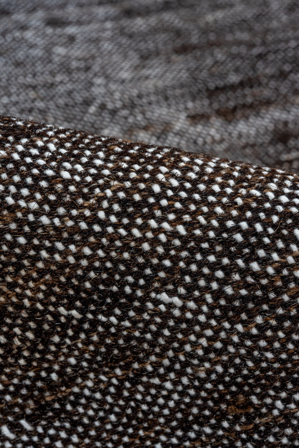 6' x 9' one-of-a-kind handmade vintage Kilim medium size rug. Color palette: charcoal, slate, ivory, taupe, ebony, gray