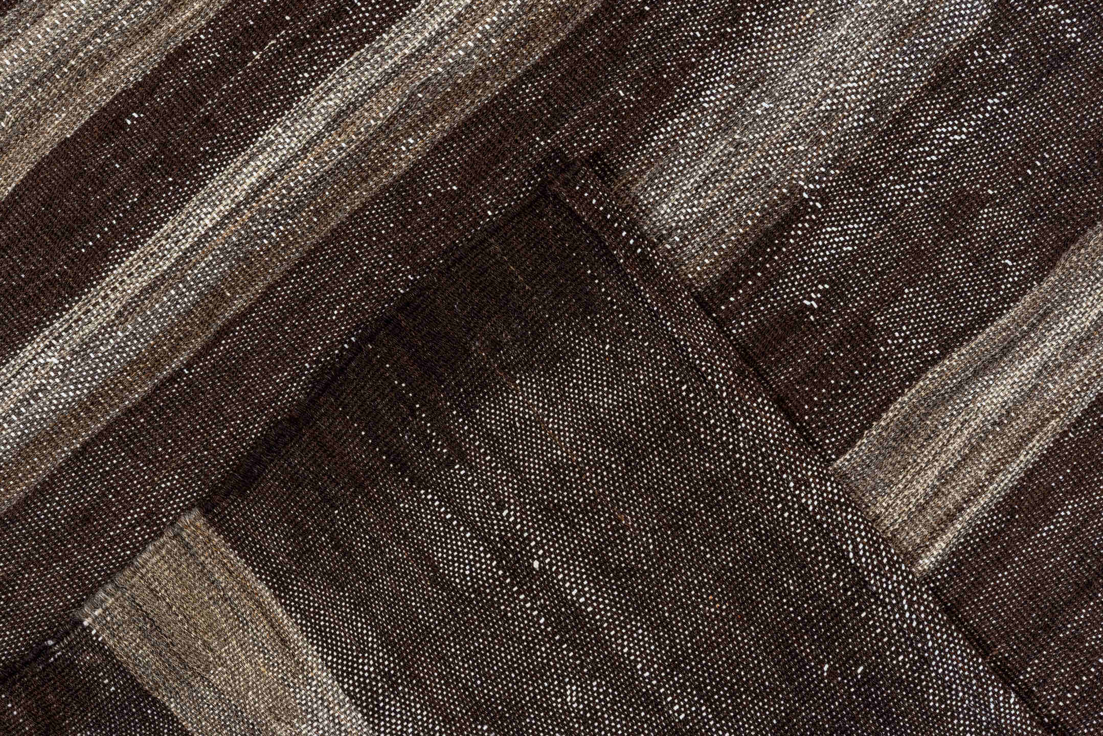 5' x 8' one-of-a-kind handmade vintage Kilim medium size rug. Color palette: charcoal, taupe, brown, gray, ivory, black