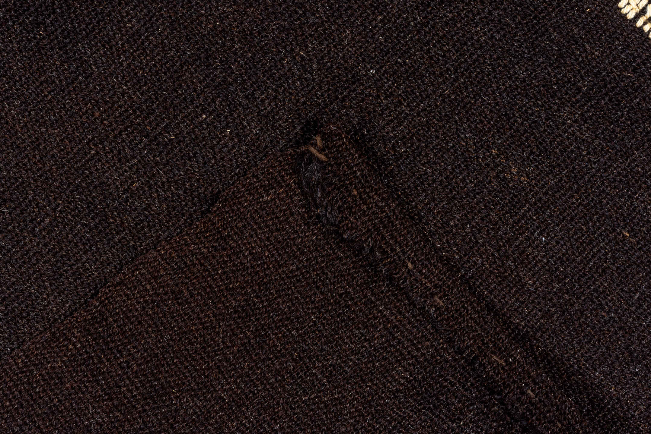 8' x 12' one-of-a-kind handmade vintage Kilim large size rug. Color palette: charcoal, espresso, ivory, gray, black, brown