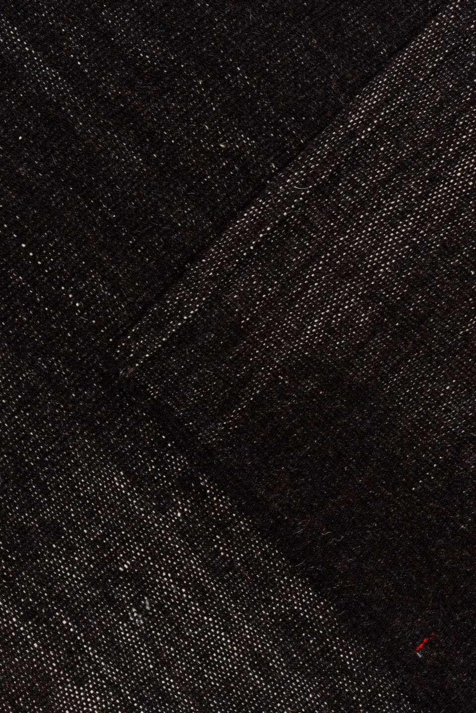 7' x 11' one-of-a-kind handmade vintage Kilim large size rug. Color palette: charcoal, ivory, black, gray