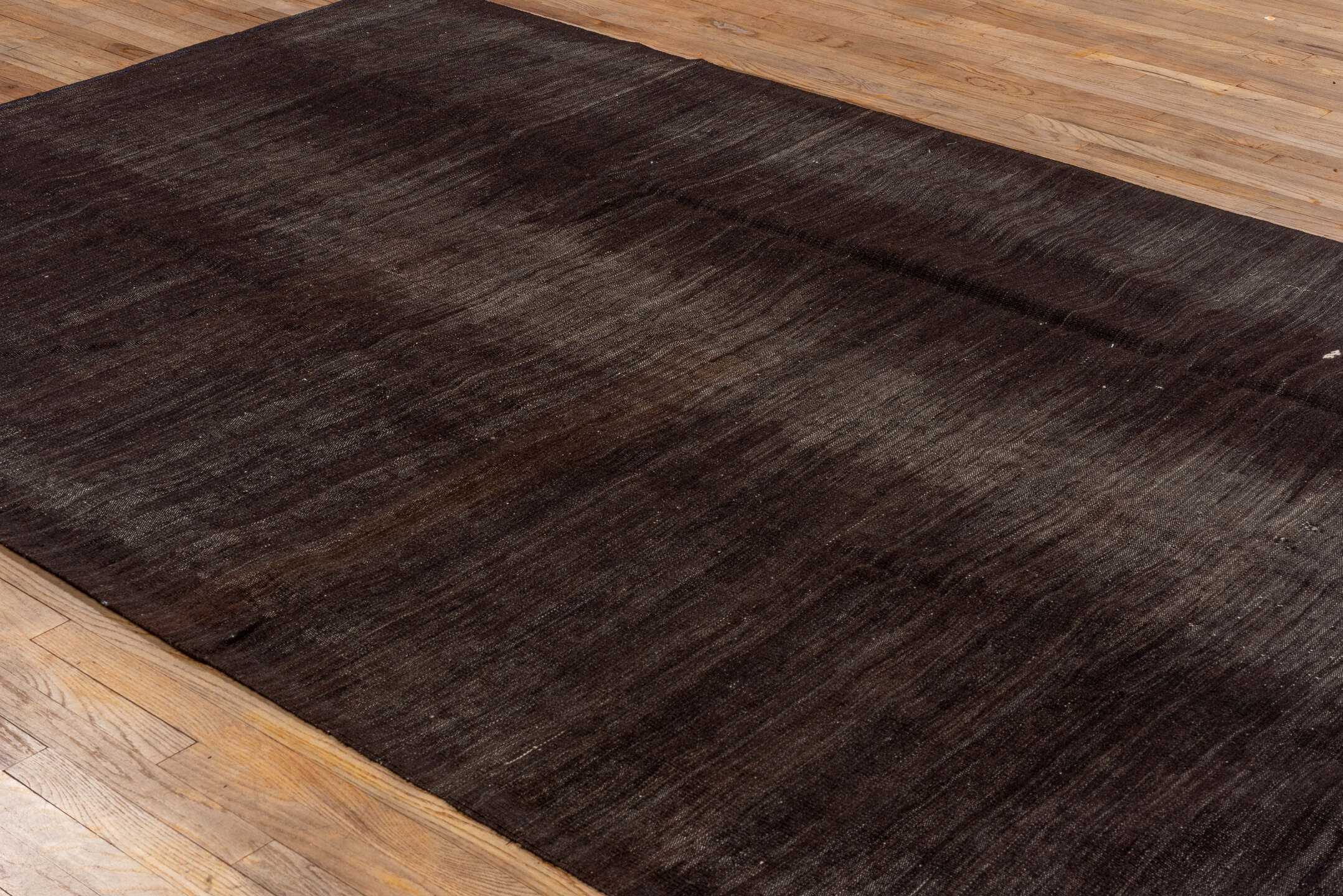 6' x 10' one-of-a-kind handmade vintage Kilim large size rug. Color palette: black, gray, off-white, pink, snow, white