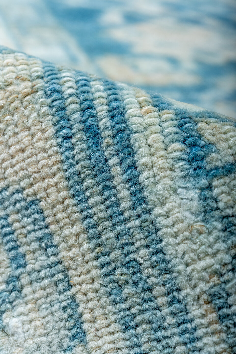 8' x 11' one-of-a-kind handmade vintage Malayer large size rug. Color palette: arapawa, blue, gray, light blue, light gray