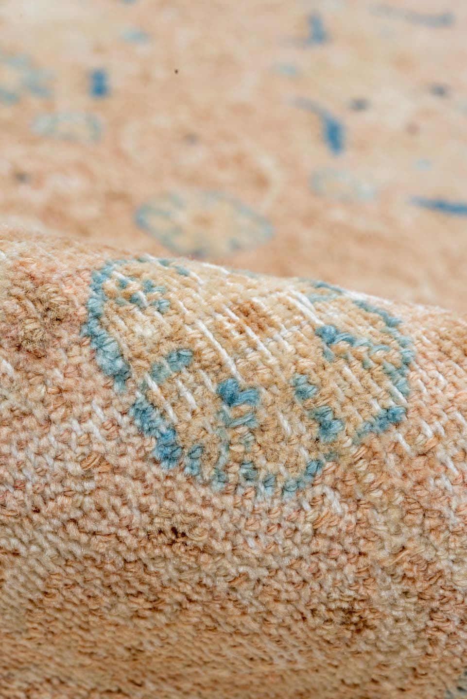 8' x 12' one-of-a-kind handmade vintage Khorassan large size rug. Color palette: beige, sky blue, ivory, sand, taupe, camel