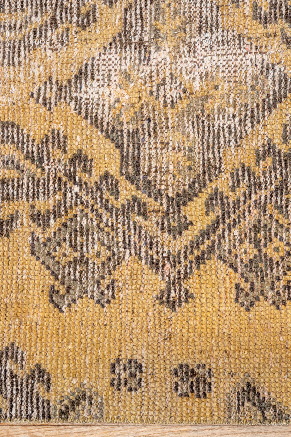 3' x 4' one-of-a-kind handmade vintage Oushak small size rug. Color palette: camel, brown, taupe, ivory, beige, gray