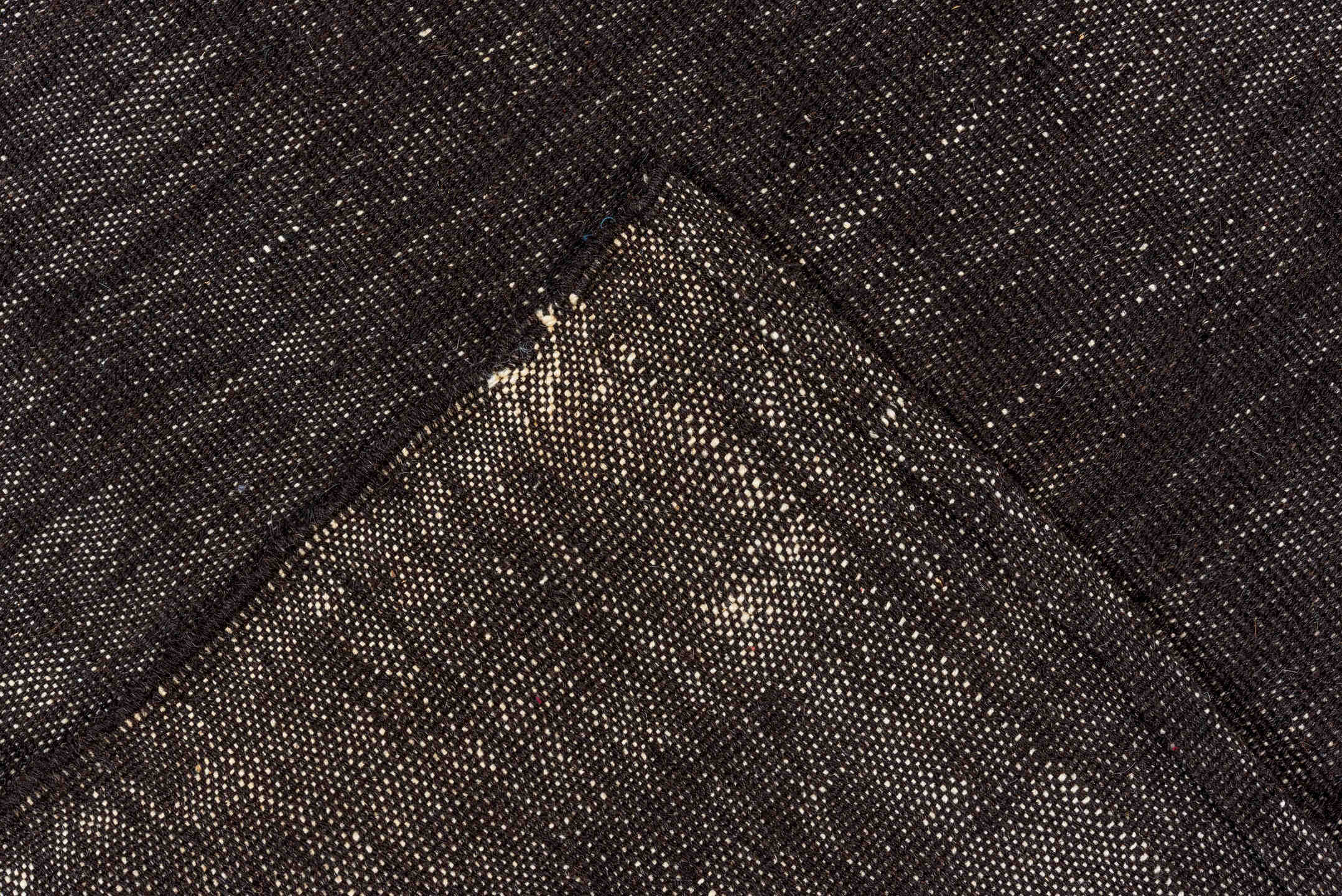 6' x 10' one-of-a-kind handmade vintage Kilim large size rug. Color palette: black, charcoal, dim gray, gray, light gray