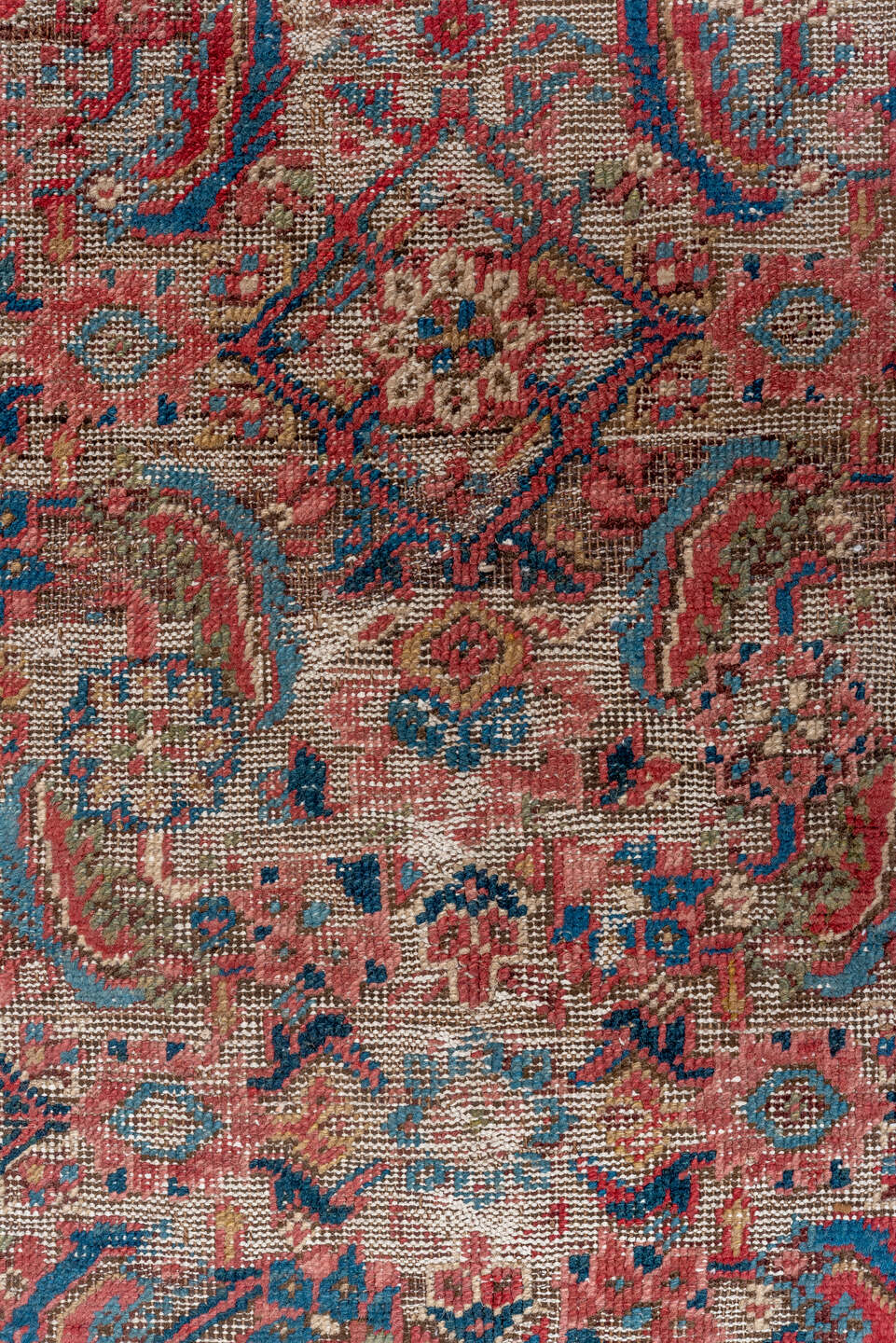 5' x 9' one-of-a-kind handmade vintage Bakhshayesh medium size rug. Color palette: rust, ivory, brown, brick, navy, sky_blue