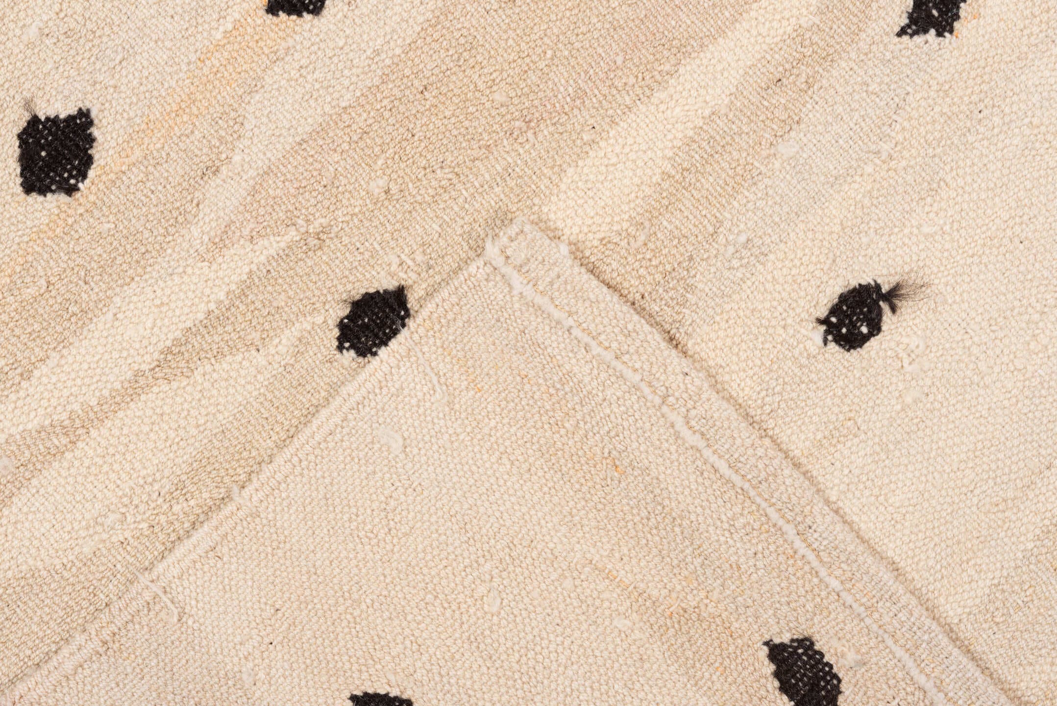 6' x 9' one-of-a-kind handmade vintage Kilim medium size rug. Color palette: ivory, beige, cream, charcoal, taupe, gray