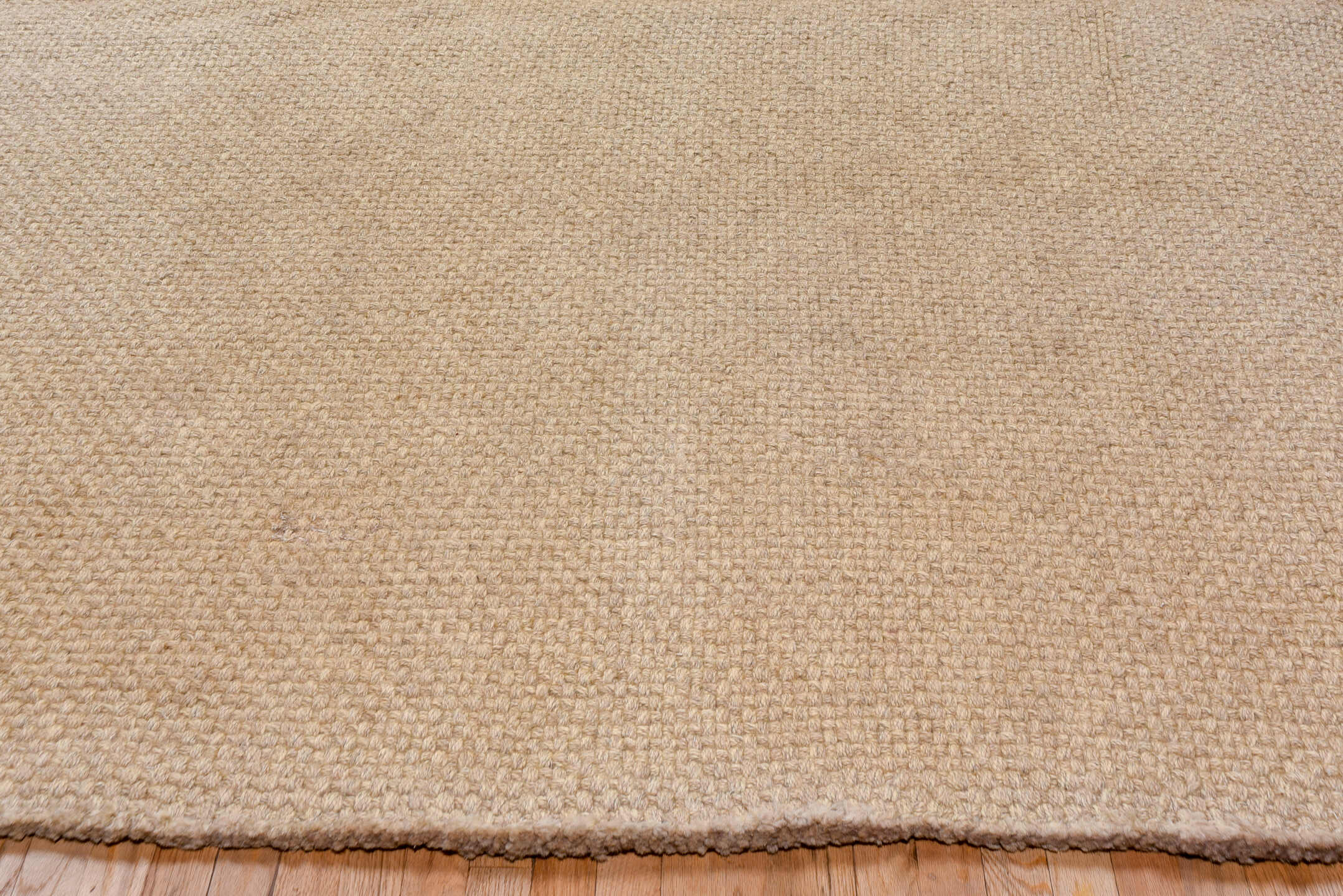 12' x 14' one-of-a-kind handmade vintage Highlander oversize rug. Color palette: cream, beige, taupe, camel, ivory, gray