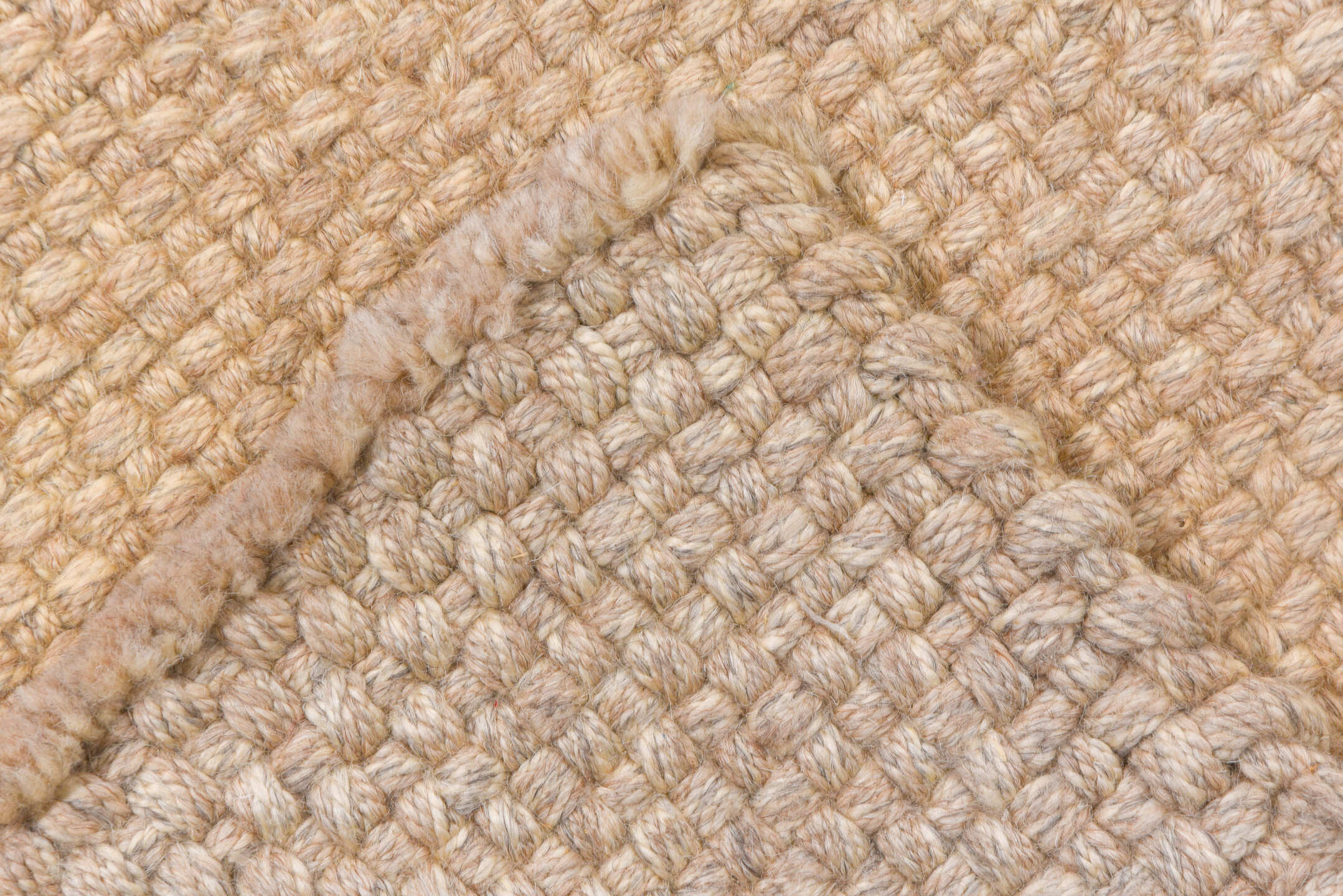 12' x 14' one-of-a-kind handmade vintage Highlander oversize rug. Color palette: cream, beige, taupe, camel, ivory, gray