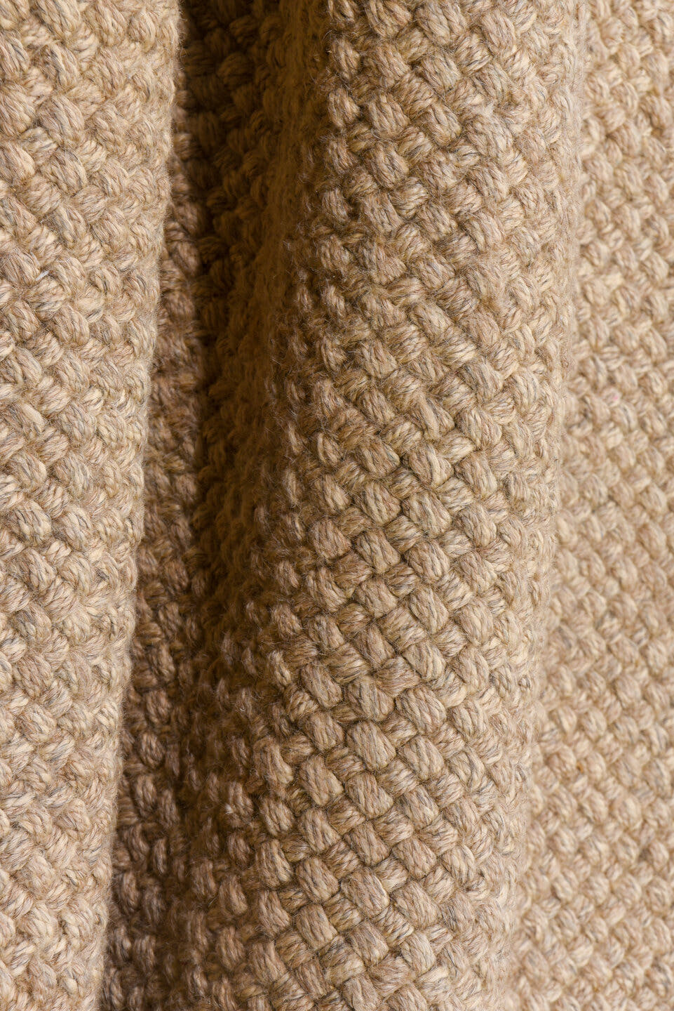 12' x 14' one-of-a-kind handmade vintage Highlander oversize rug. Color palette: cream, beige, taupe, camel, ivory, gray