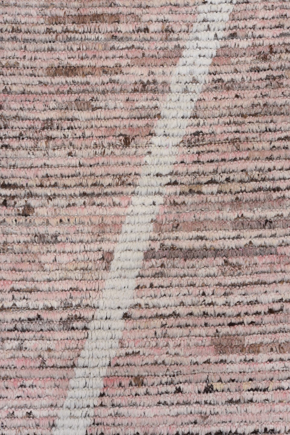 9' x 12' one-of-a-kind handmade vintage Tulu large size rug. Color palette: blush, ivory, taupe, rose, brown, pink, beige