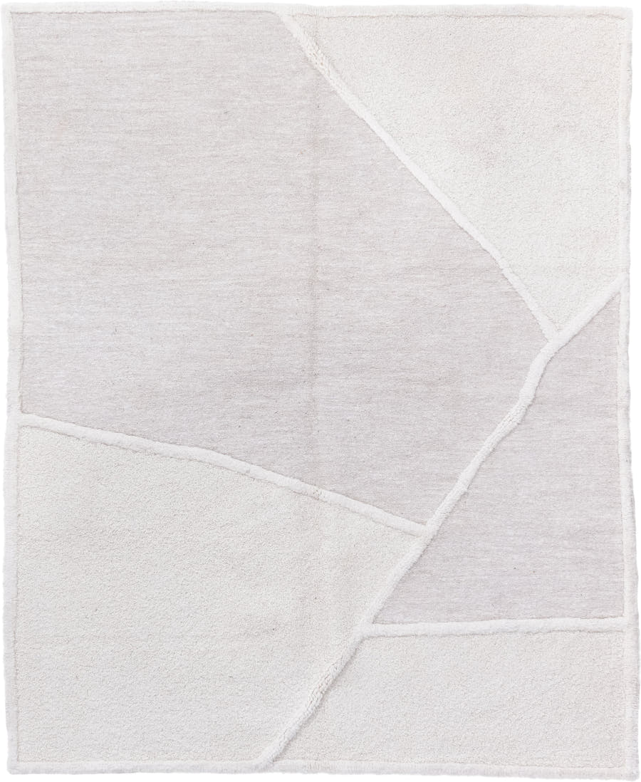 6' x 7' one-of-a-kind handmade vintage Alpaca rug. Color palette: ivory, cream, light gray
