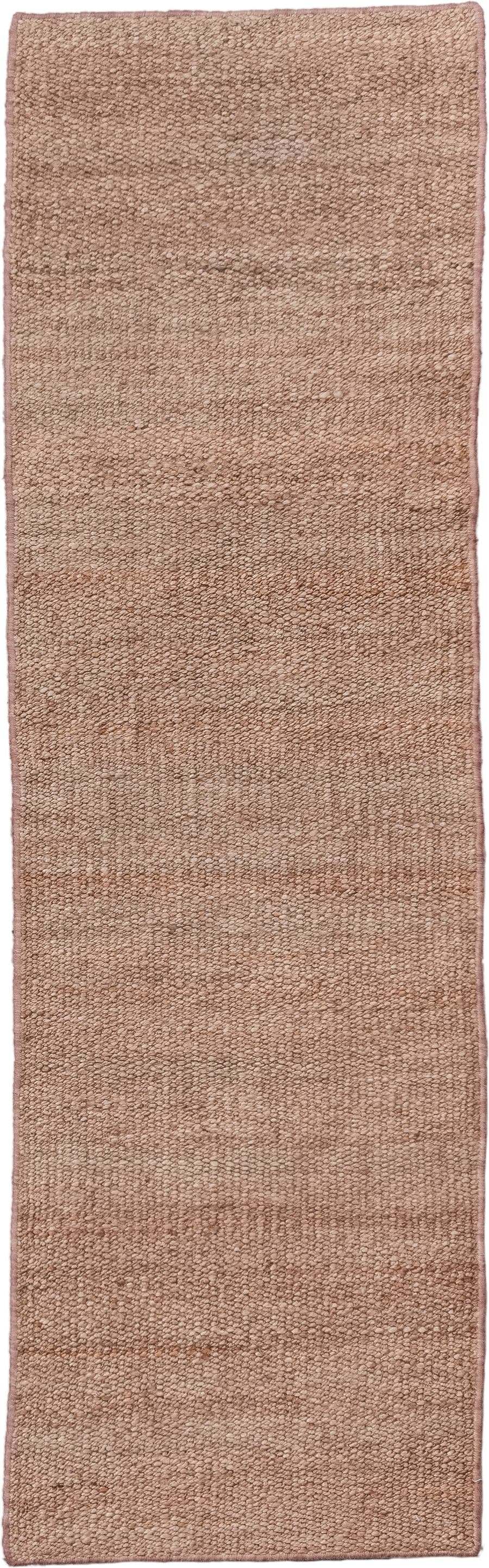 2' x 8' one-of-a-kind handmade vintage Jute Pile runner rug. Color palette: camel, taupe, beige, gray