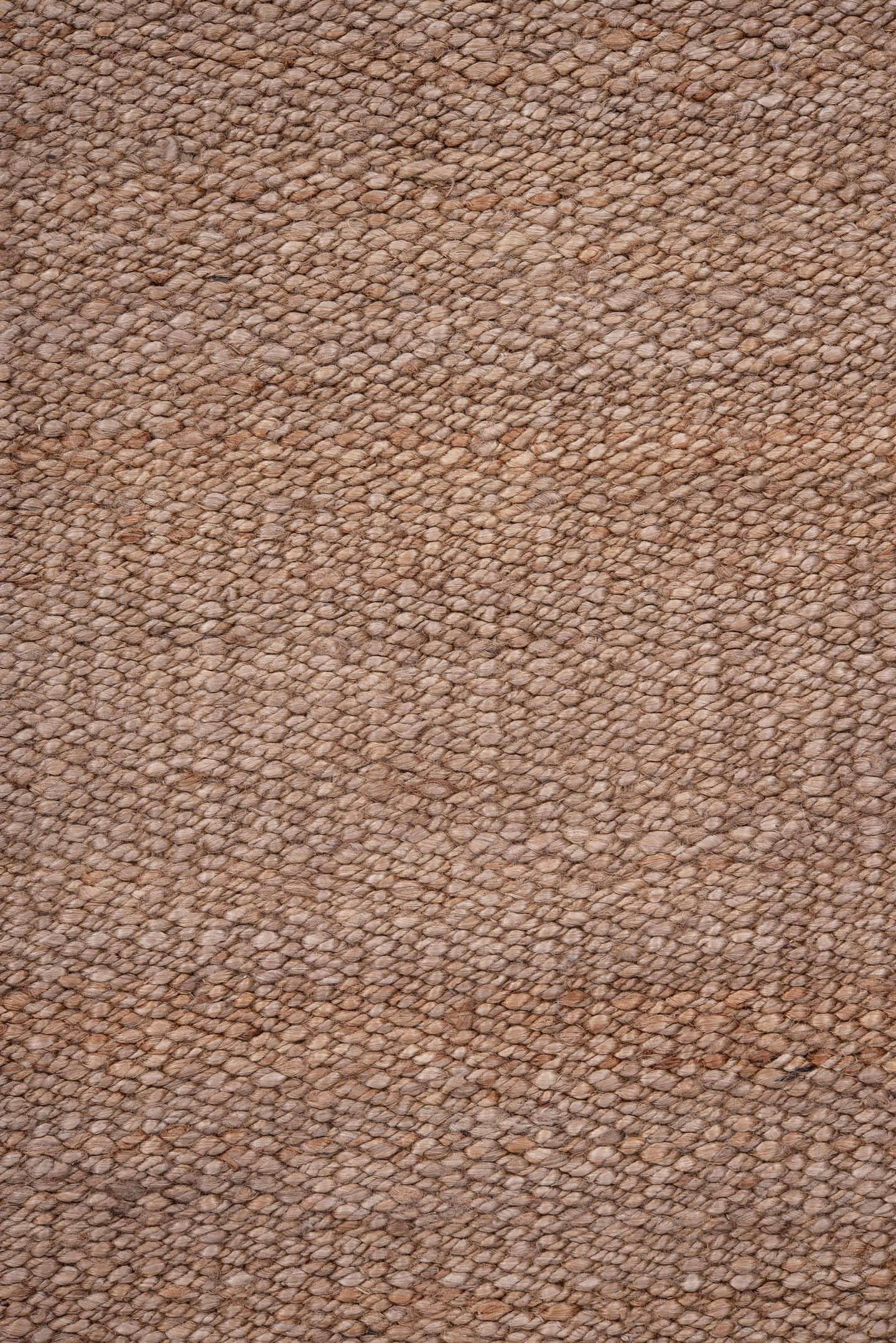 2' x 8' one-of-a-kind handmade vintage Jute Pile runner rug. Color palette: camel, taupe, beige, gray