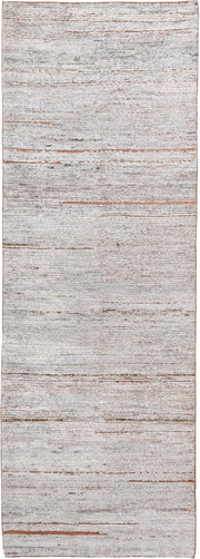 3' x 8' one-of-a-kind handmade vintage Tulu runner rug. Color palette: ivory, taupe, camel, cream, light gray, beige, gray