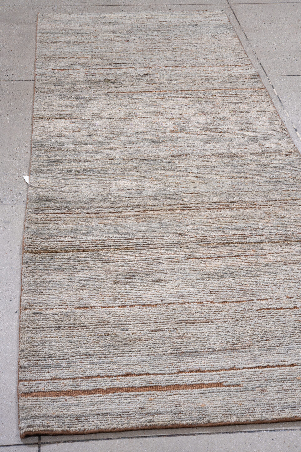 3' x 8' one-of-a-kind handmade vintage Tulu runner rug. Color palette: ivory, taupe, camel, cream, light gray, beige, gray