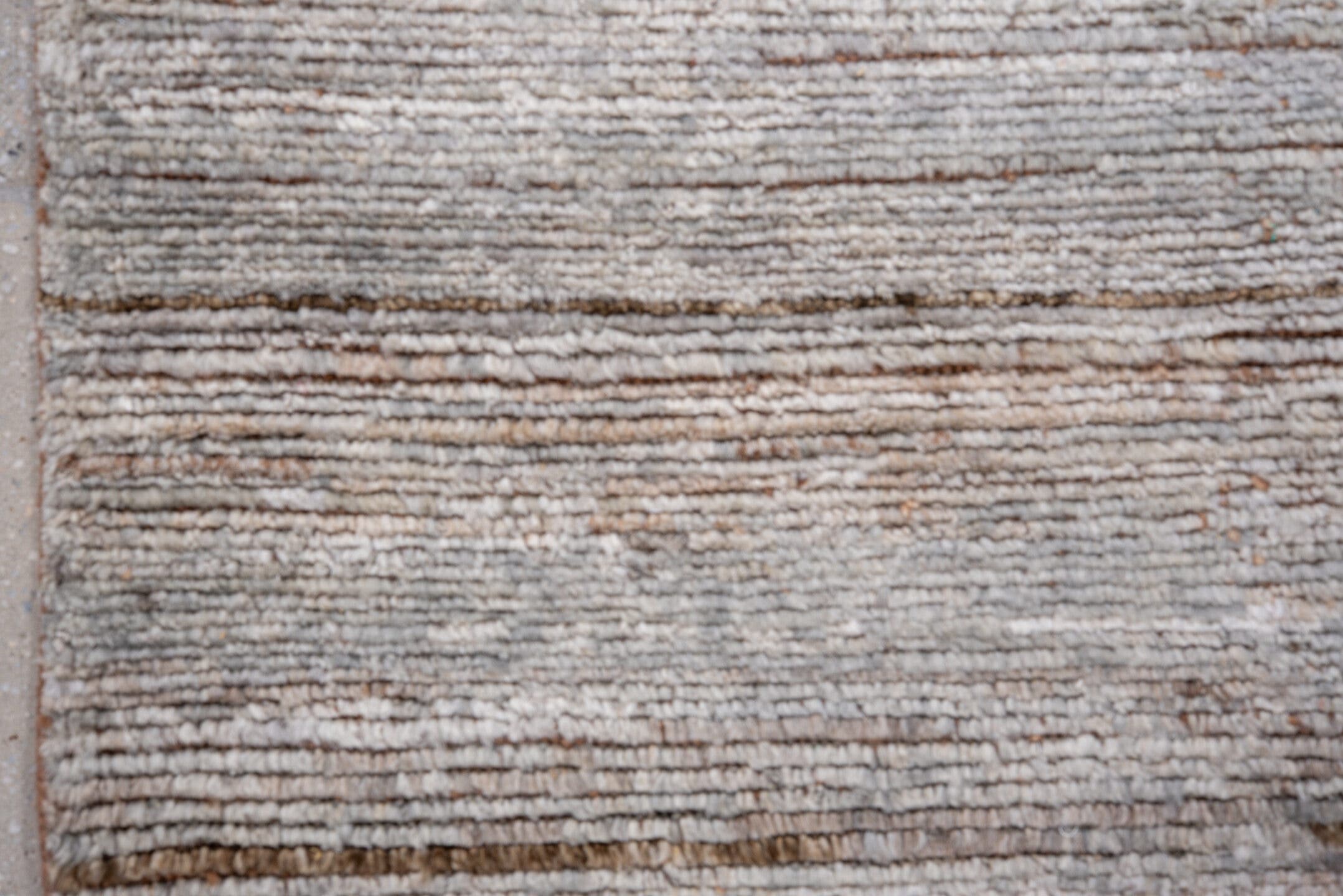 3' x 8' one-of-a-kind handmade vintage Tulu runner rug. Color palette: ivory, taupe, camel, cream, light gray, beige, gray