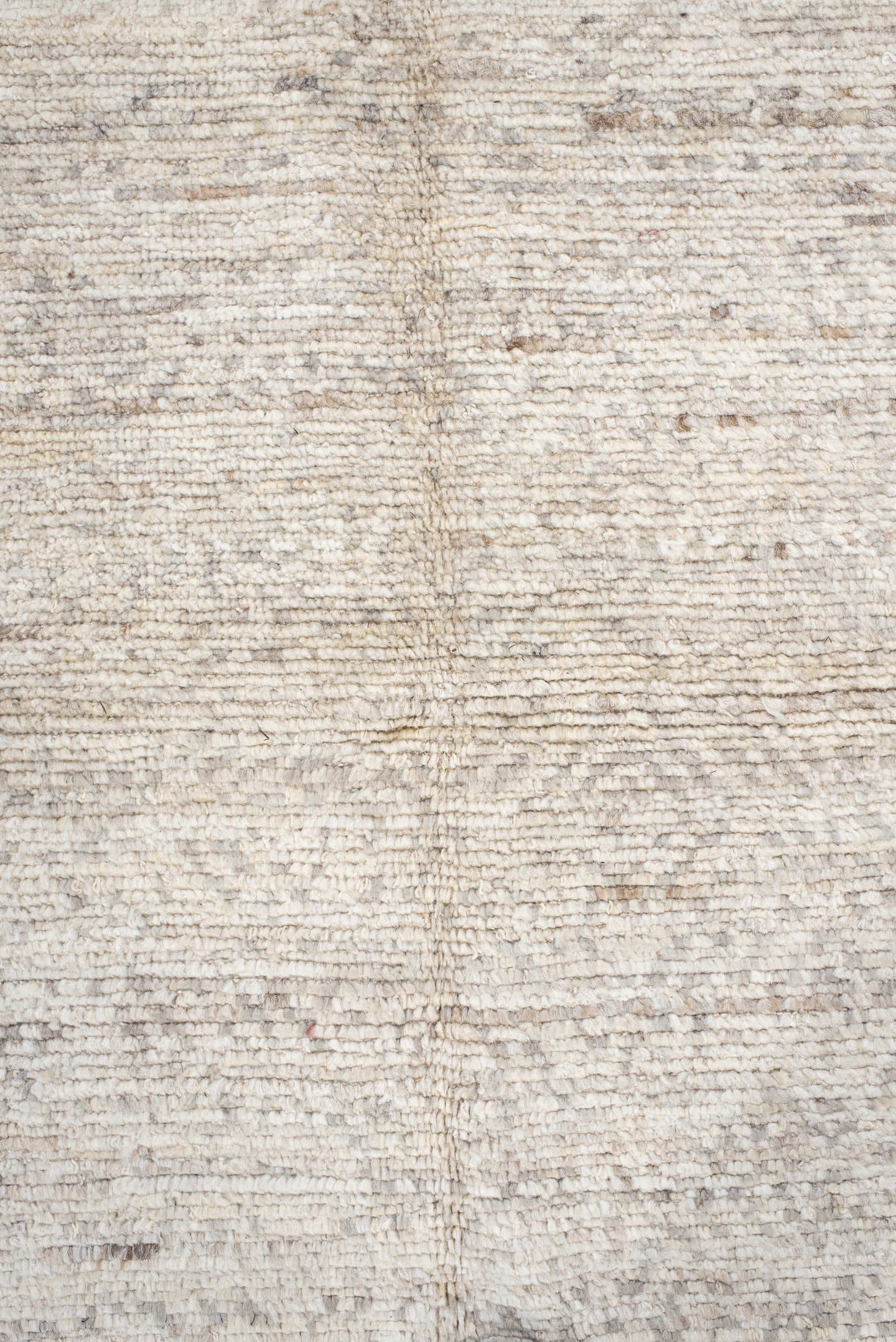 5' x 7' one-of-a-kind handmade vintage Tulu rug. Color palette: ivory, cream, taupe, charcoal, beige, gray, black