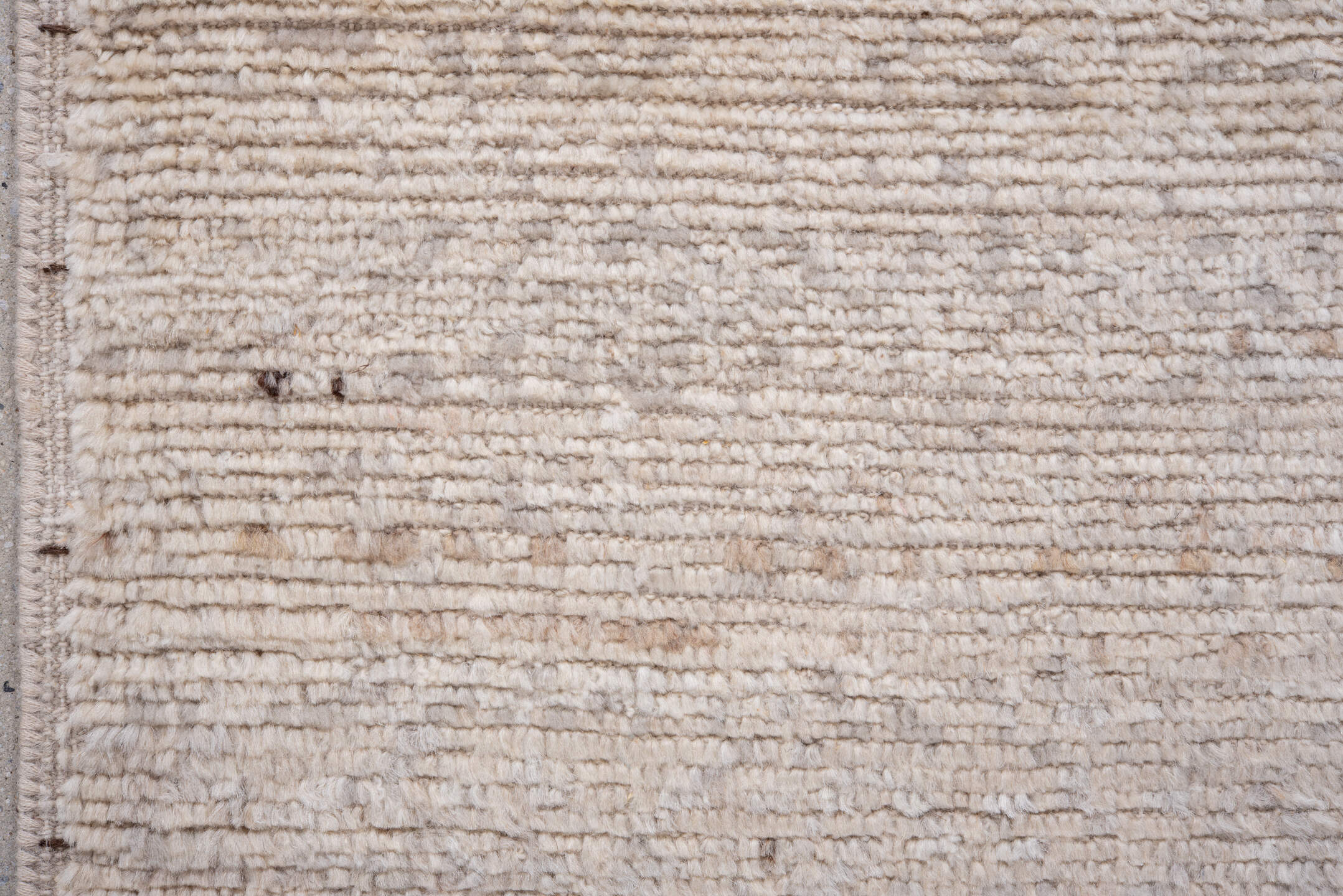 3' x 8' one-of-a-kind handmade vintage Tulu runner rug. Color palette: ivory, cream, beige, taupe, gray